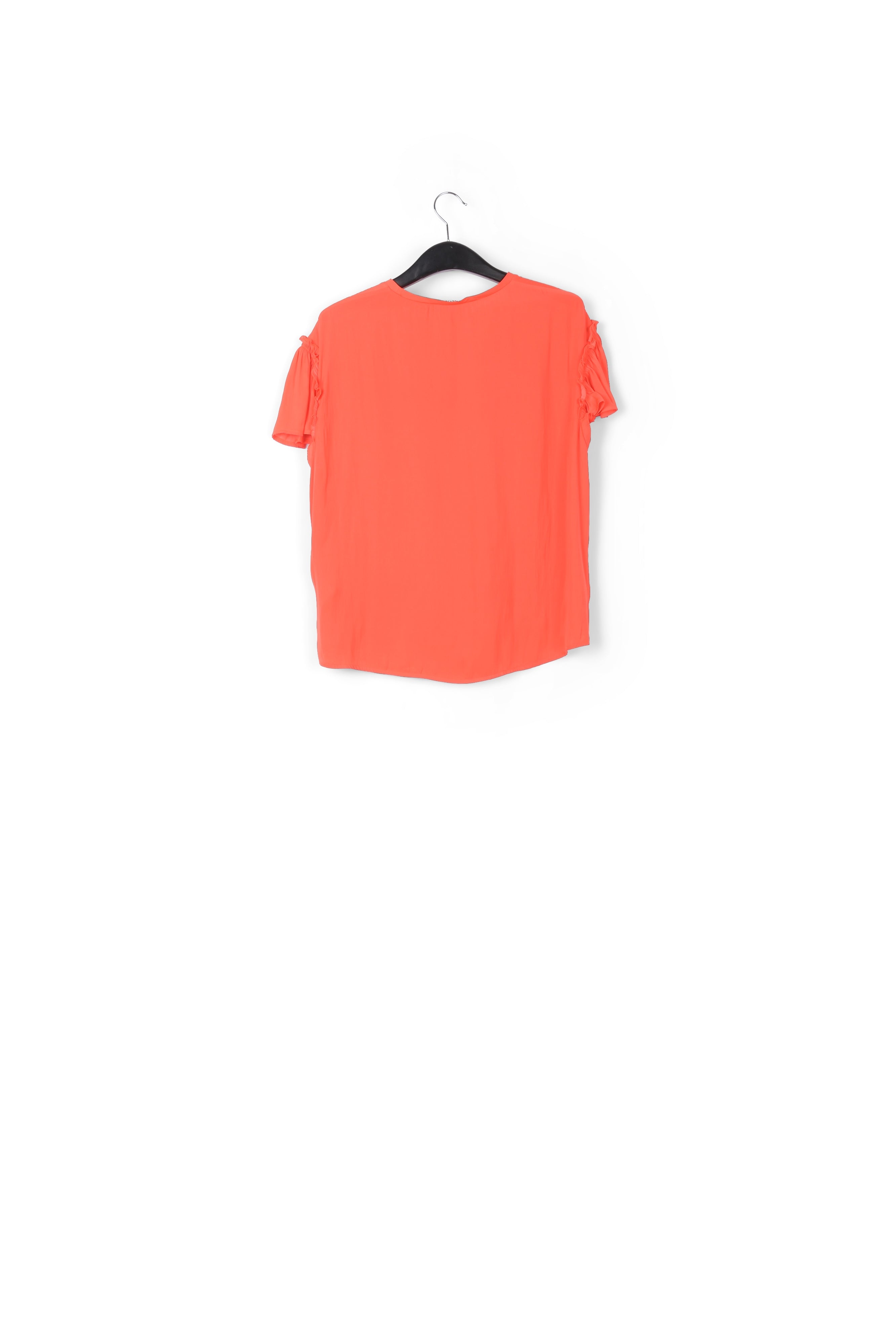 Top orange à manches courtes avec ruches RE—SSENTIEL | Essentiel second hand