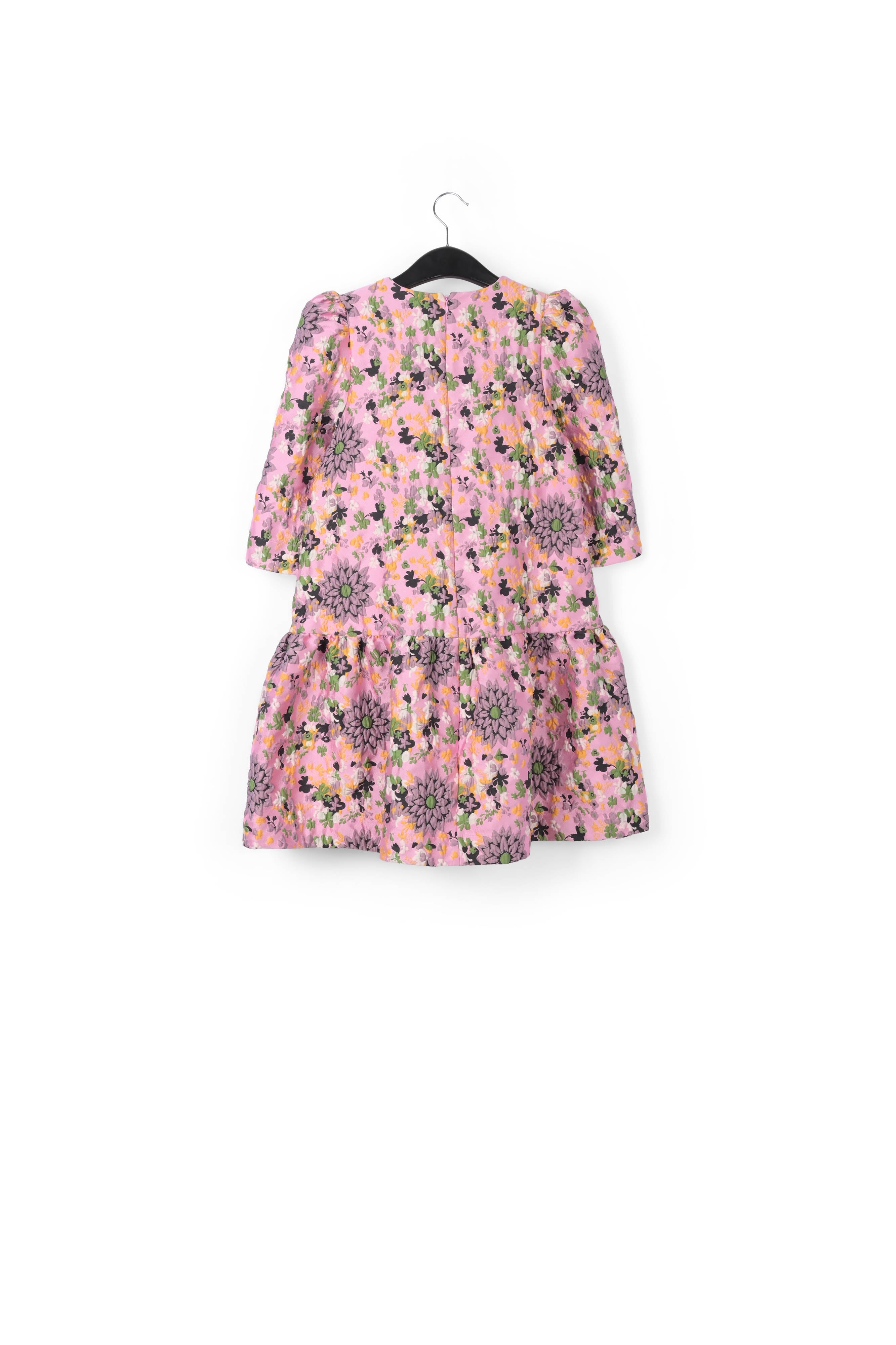 Pink floral jacquard mini dress RE—SSENTIEL | Essentiel second hand