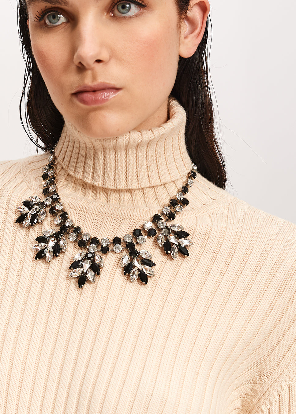 Off-white cotton and wool-blend turtleneck sweater RE—SSENTIEL | Essentiel second hand