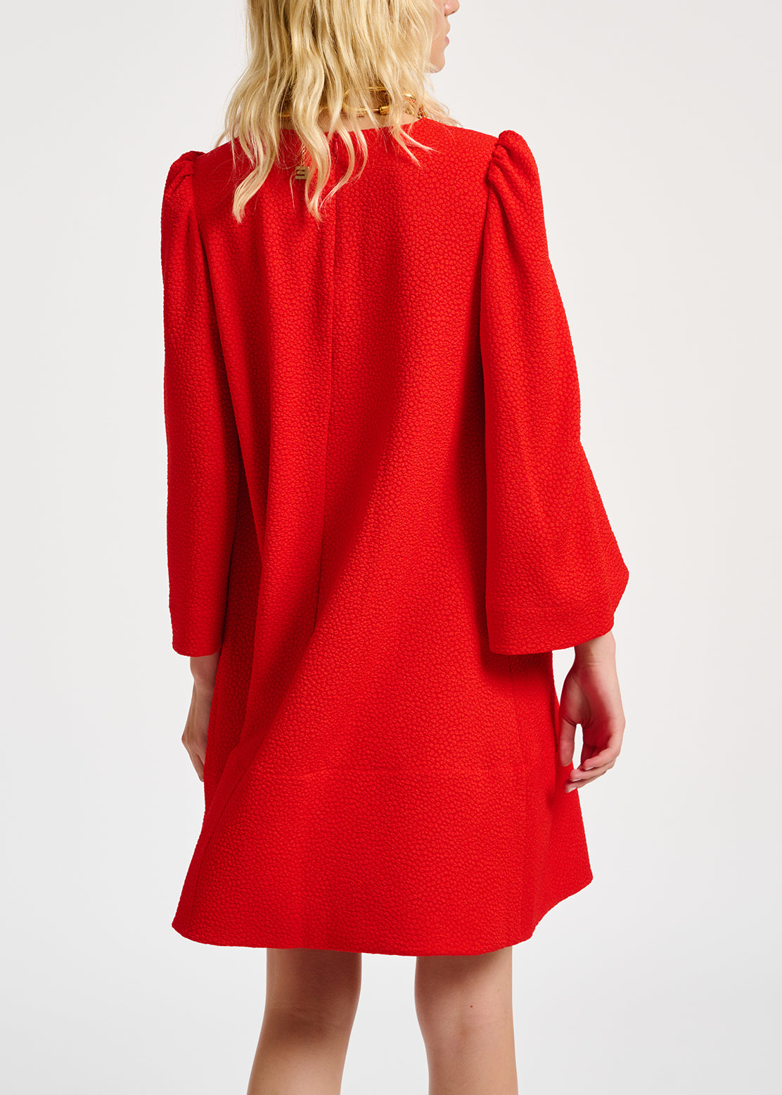 Red mini dress with trumpet sleeves RE—SSENTIEL | Essentiel second hand
