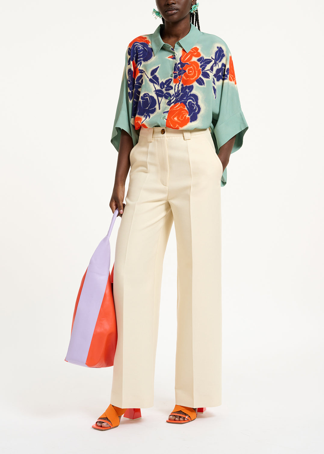 Ecru straight-leg pants RE—SSENTIEL | Essentiel second hand