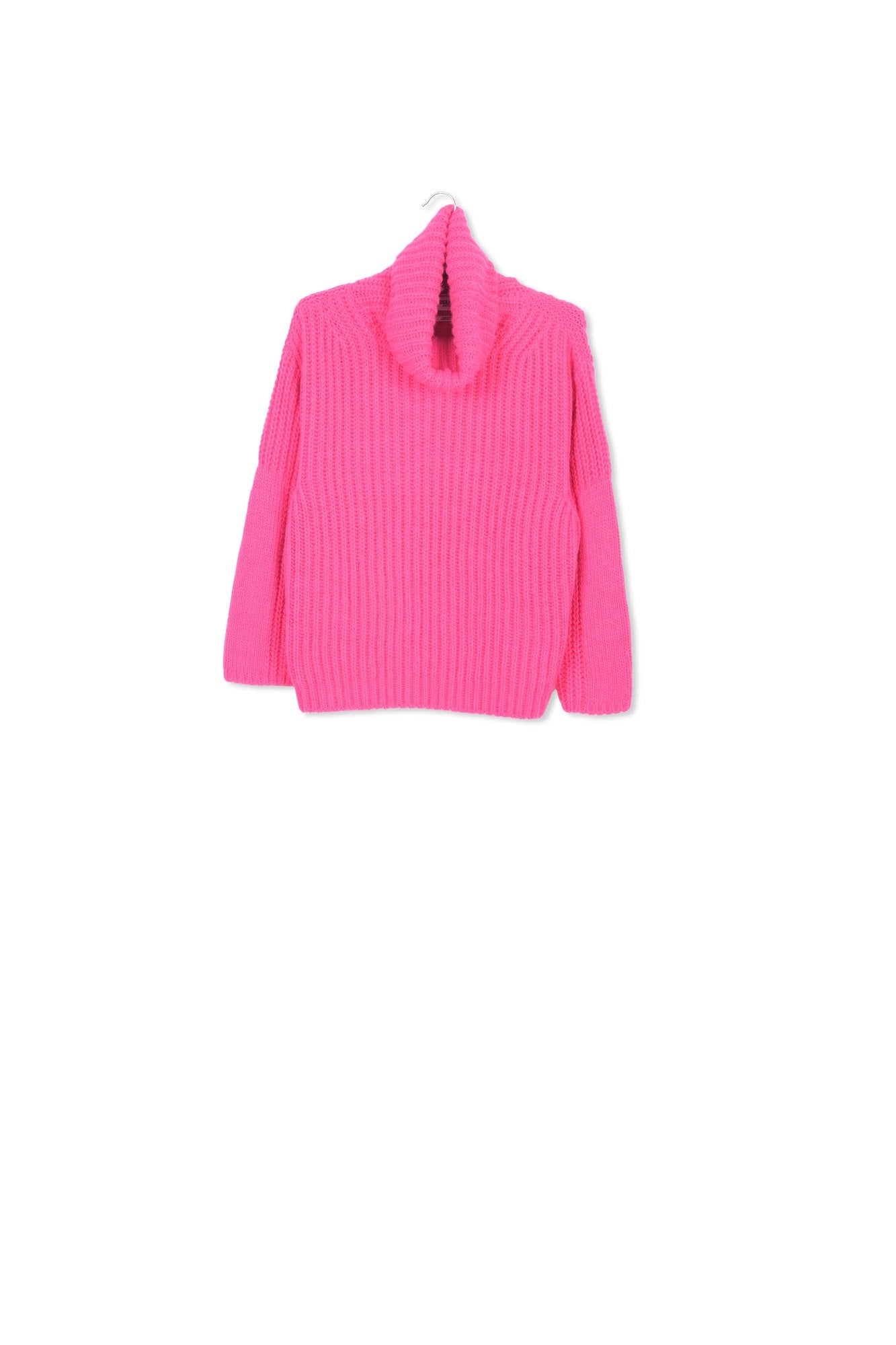 Pink chunky ribbed turtleneck sweater RE—SSENTIEL | Essentiel second hand