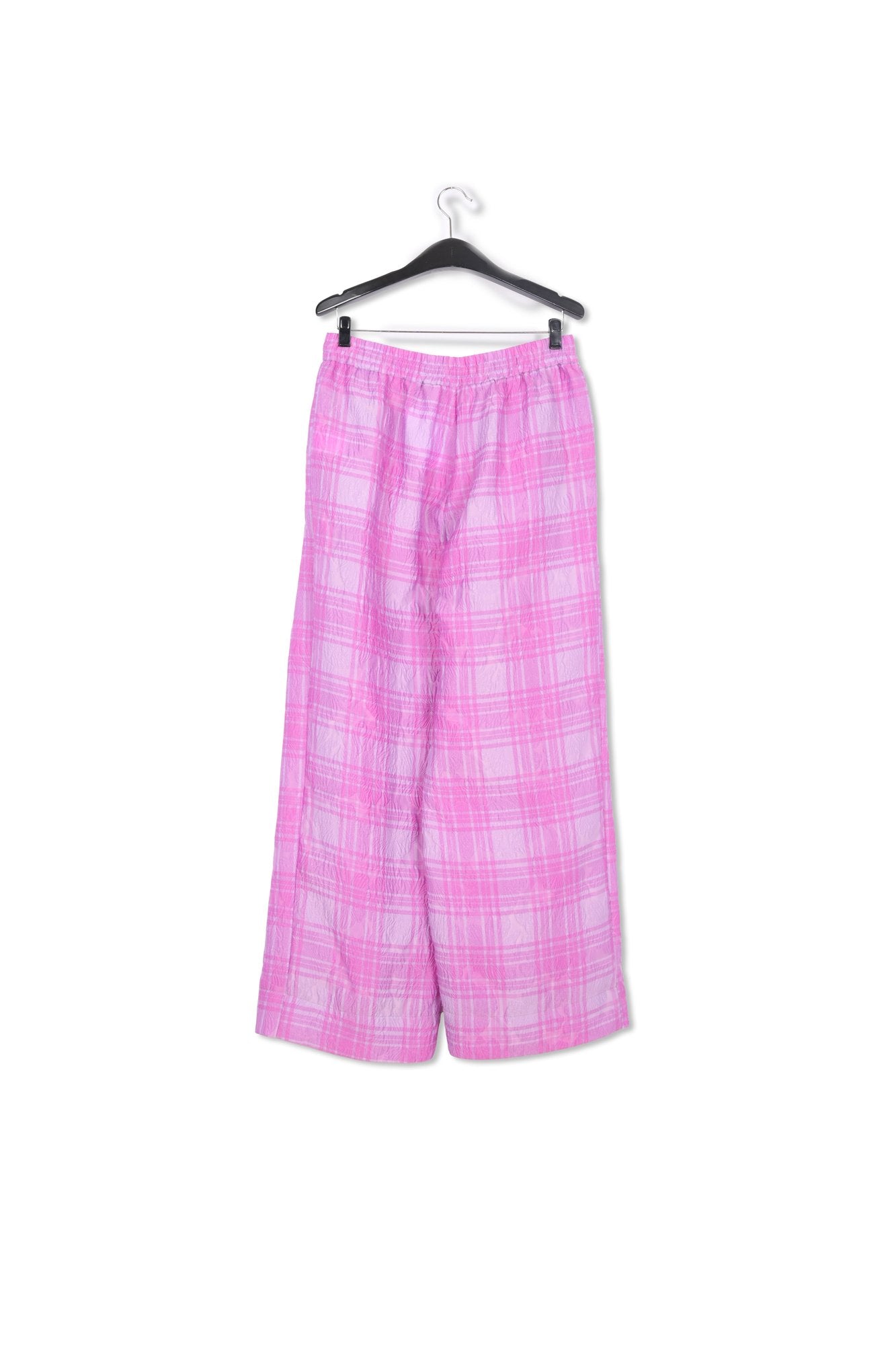 Lilac and purple checked wide-leg pants RE—SSENTIEL | Essentiel second hand