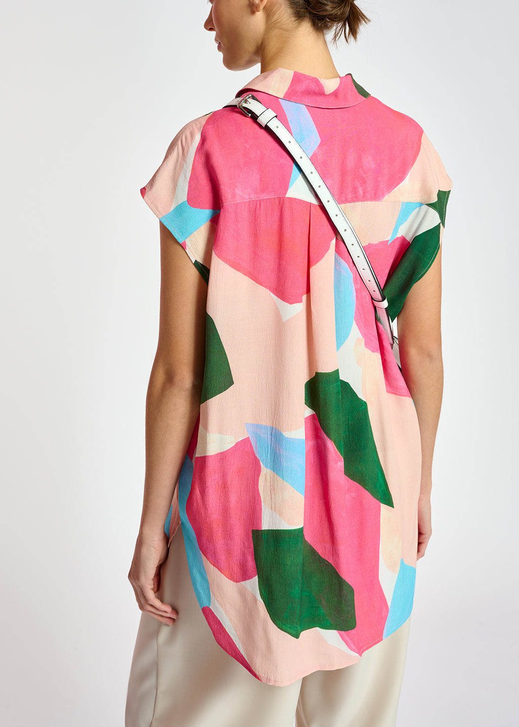 Multicolor sleeveless shirt with graphic print RE—SSENTIEL | Essentiel second hand