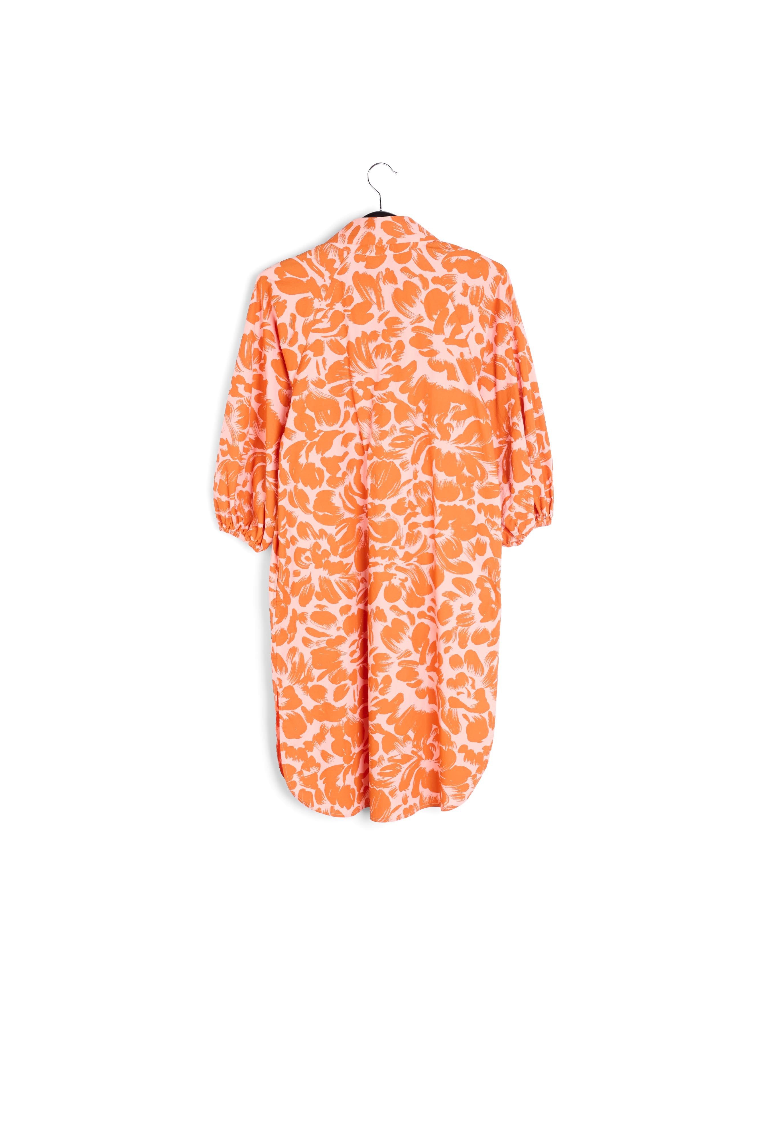 Mini-jurk met lichtroze en oranje bloemenprint RE—SSENTIEL | Essentiel second hand