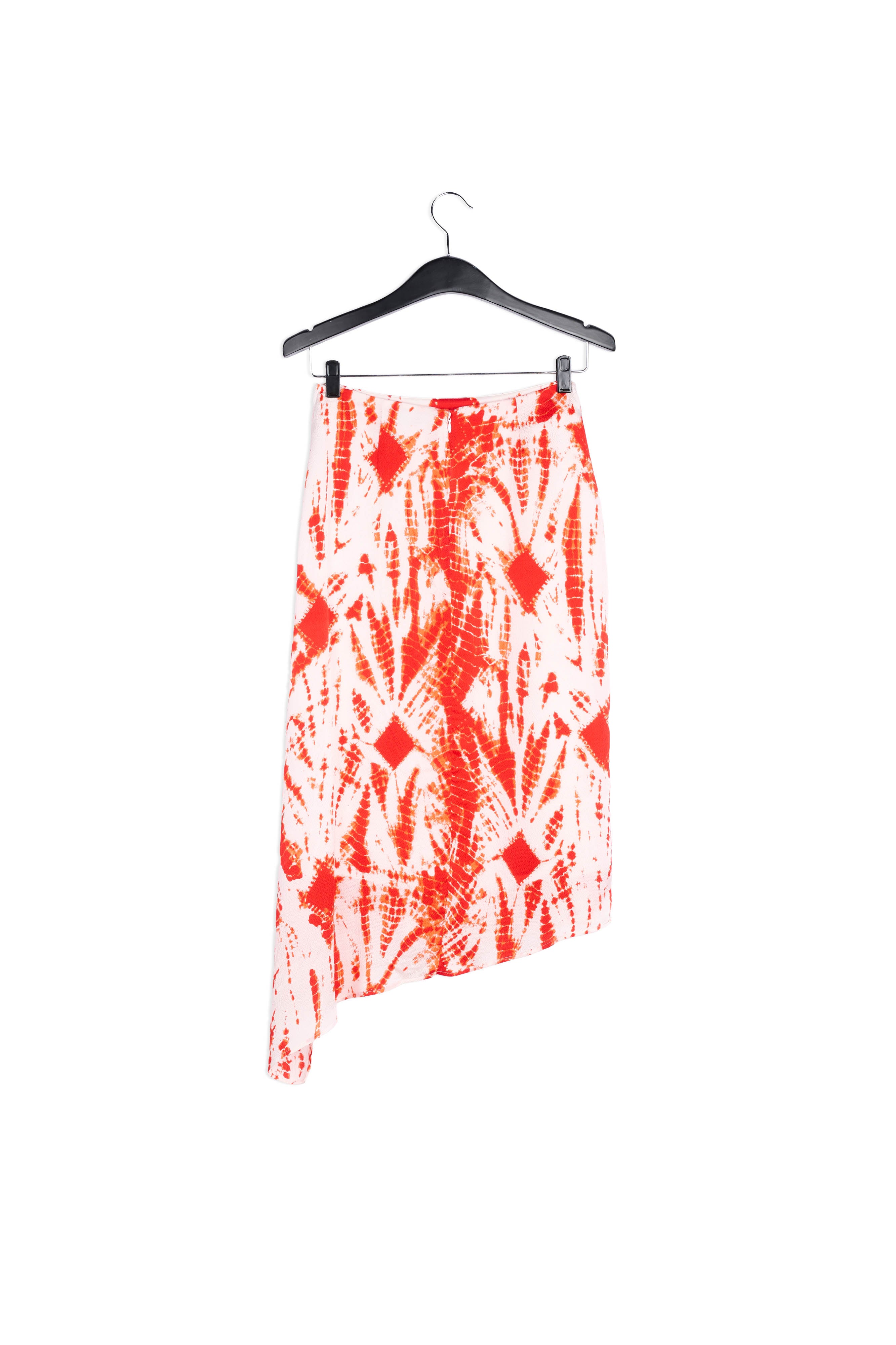 Jupe midi en soie tie-dye blanc cassé et bleu foncé RE—SSENTIEL | Essentiel second hand