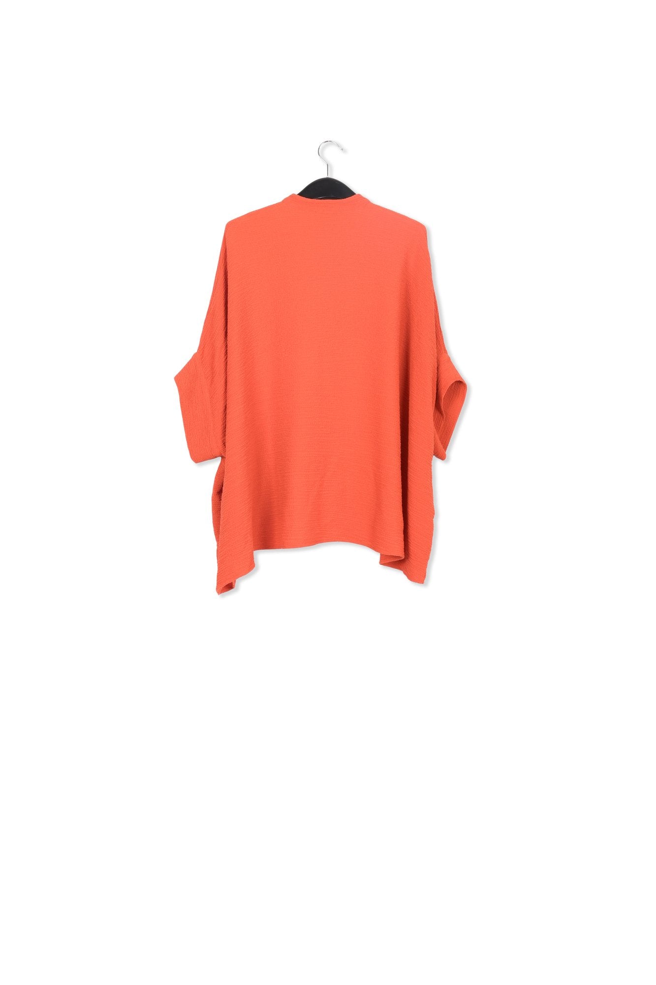 Orange boxy-cut seersucker shirt RE—SSENTIEL | Essentiel second hand