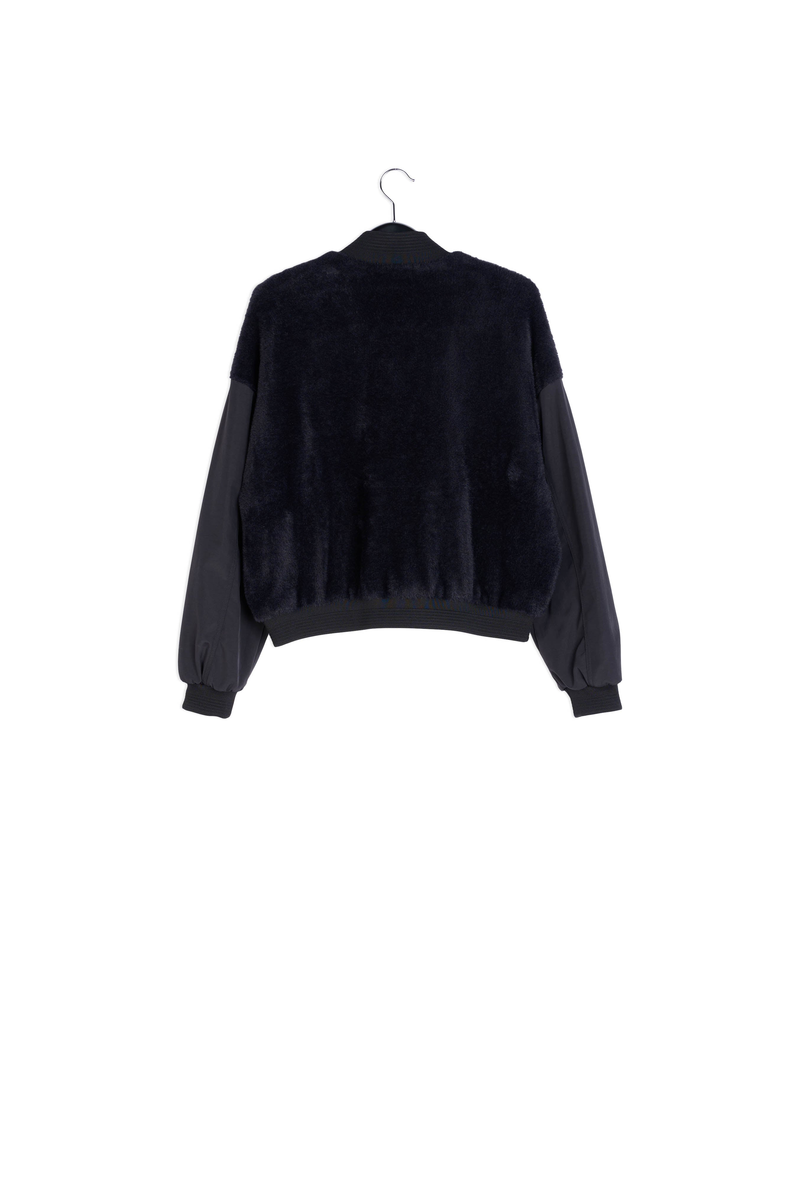 Pink faux fur bomber cardigan RE—SSENTIEL | Essentiel second hand