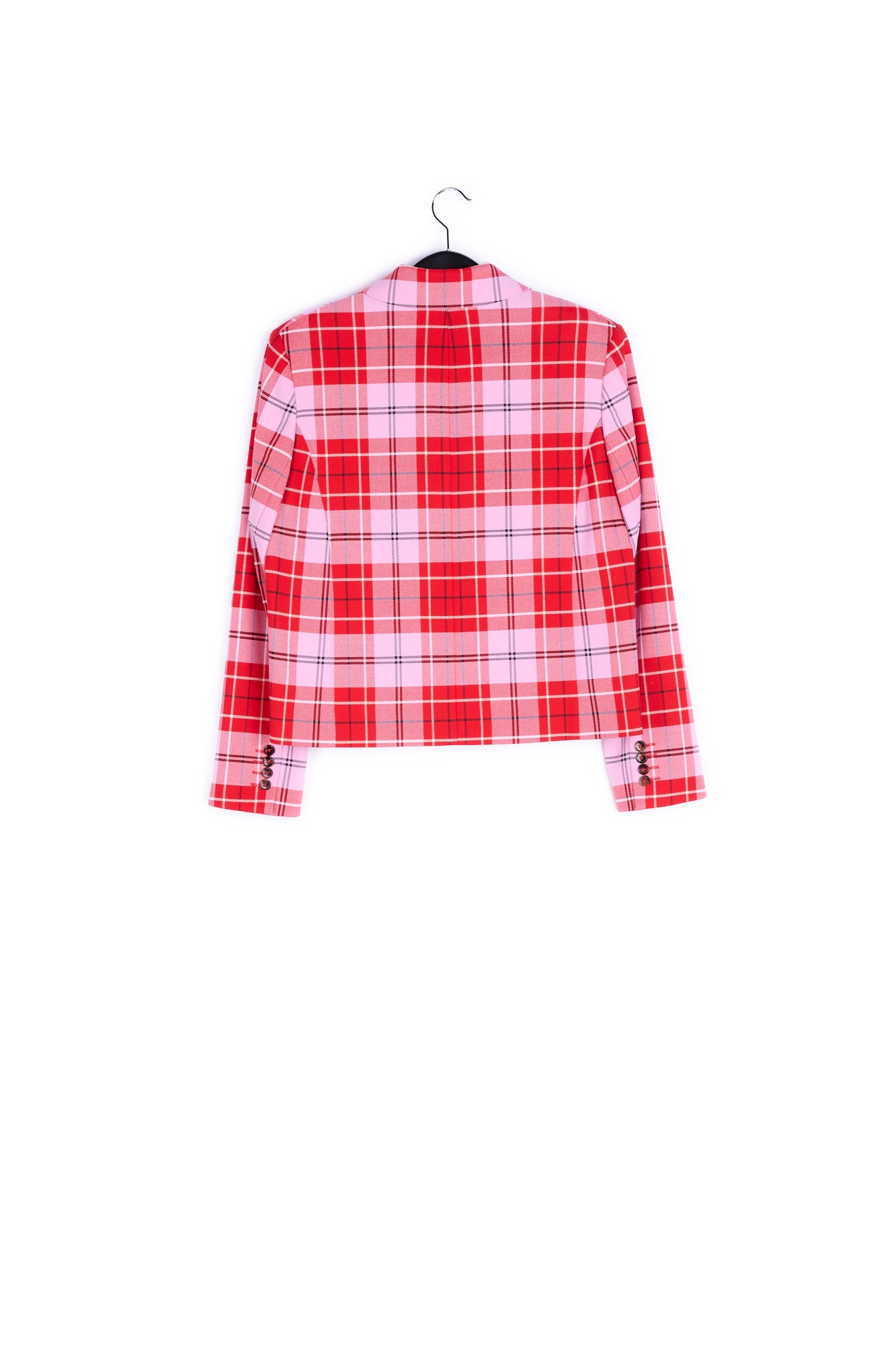 Red check cropped-fit blazer RE—SSENTIEL | Essentiel second hand