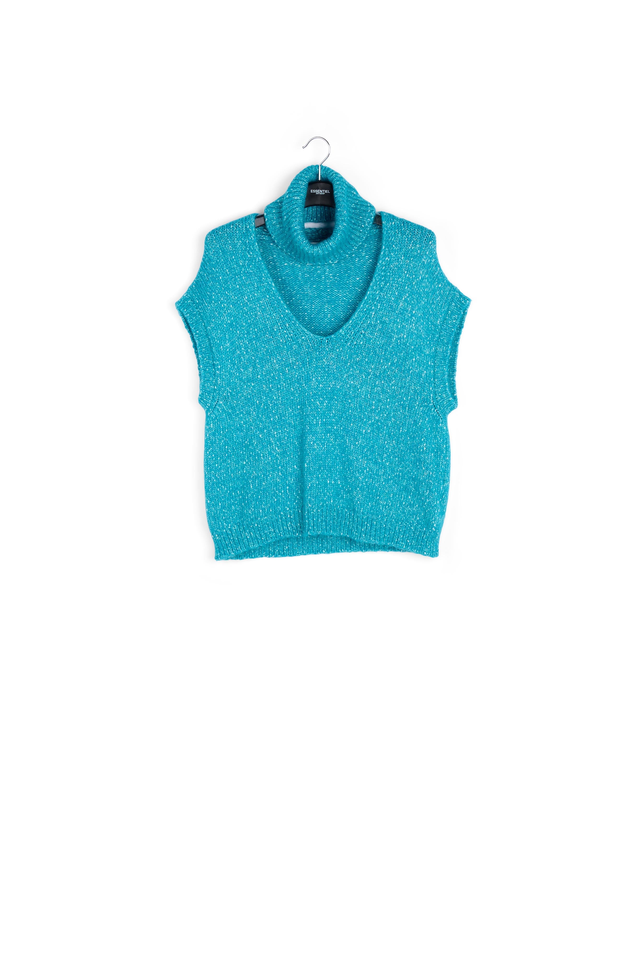 Pull sans manches bleu mêlé avec col amovible RE—SSENTIEL | Essentiel second hand
