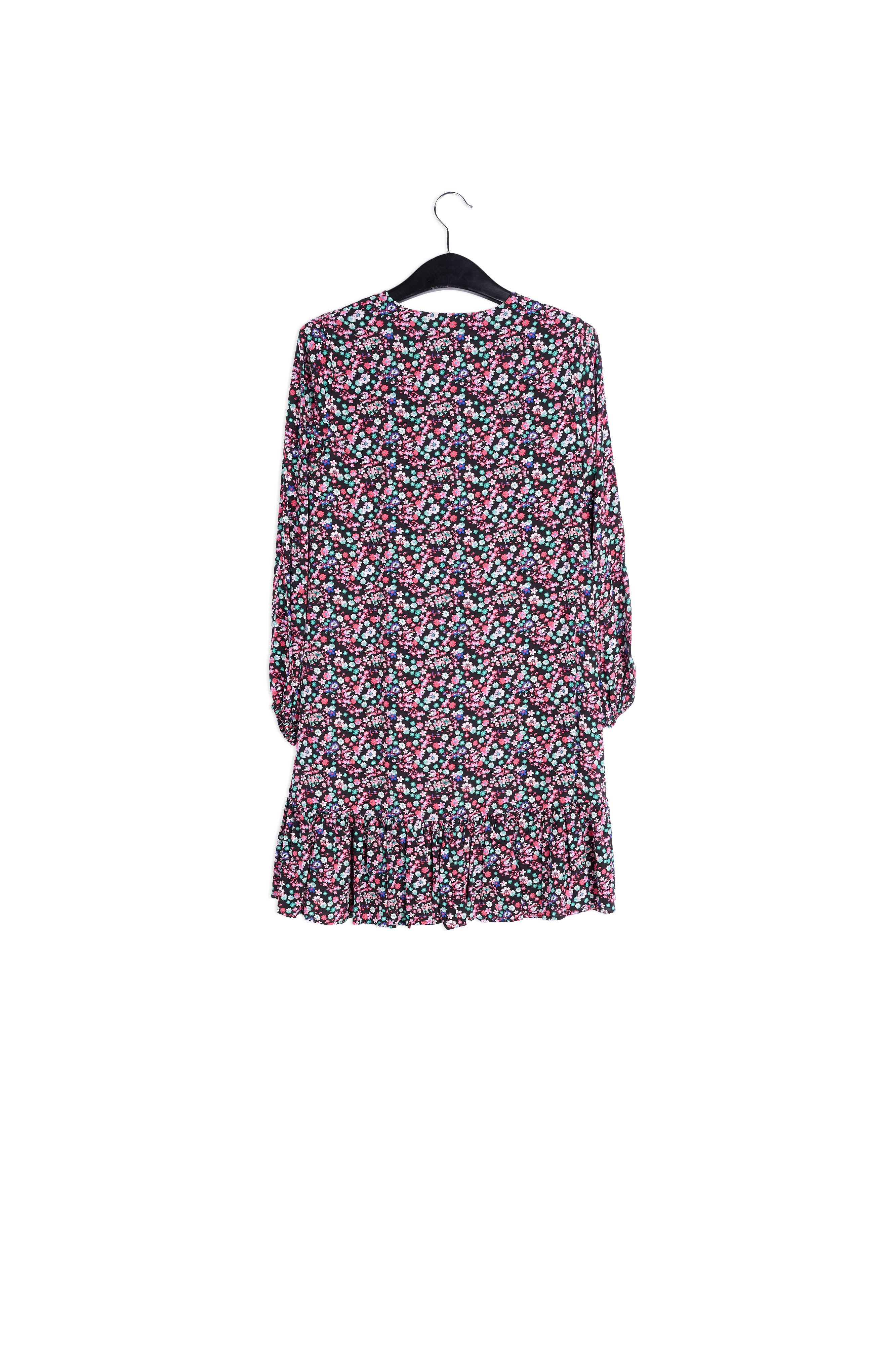 Black floral-print mini dress RE—SSENTIEL | Essentiel second hand