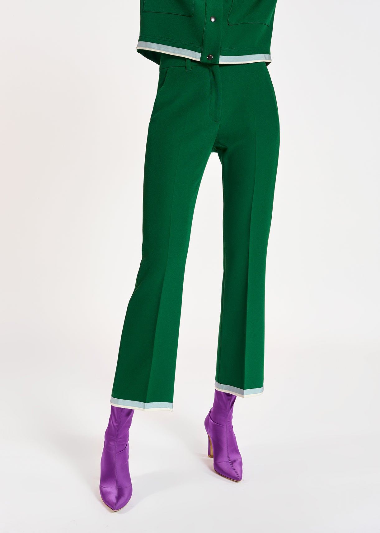 Dark green flared-fit pants RE—SSENTIEL | Essentiel second hand