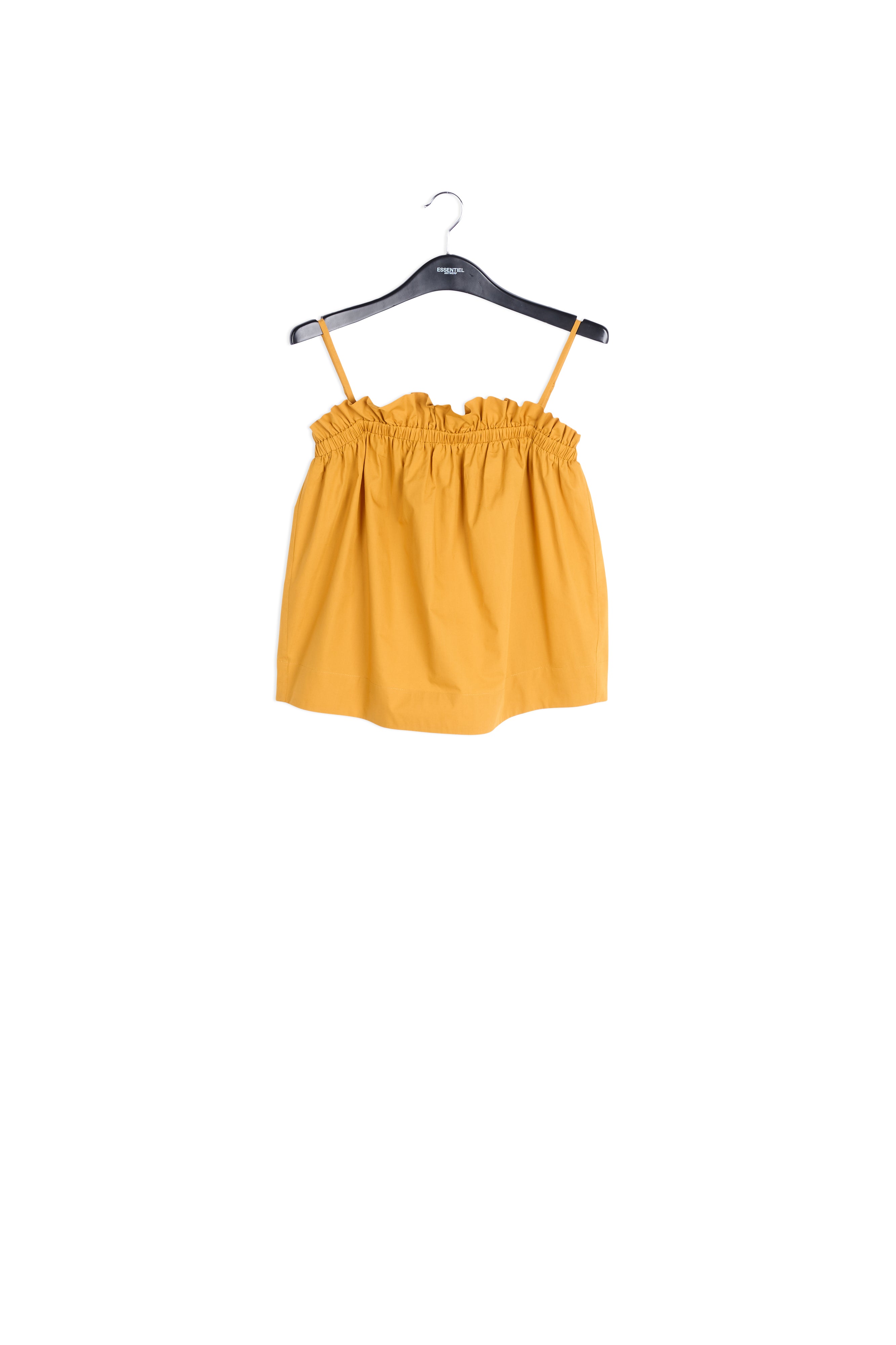 Orange cotton-poplin ruffled camisole RE—SSENTIEL | Essentiel second hand