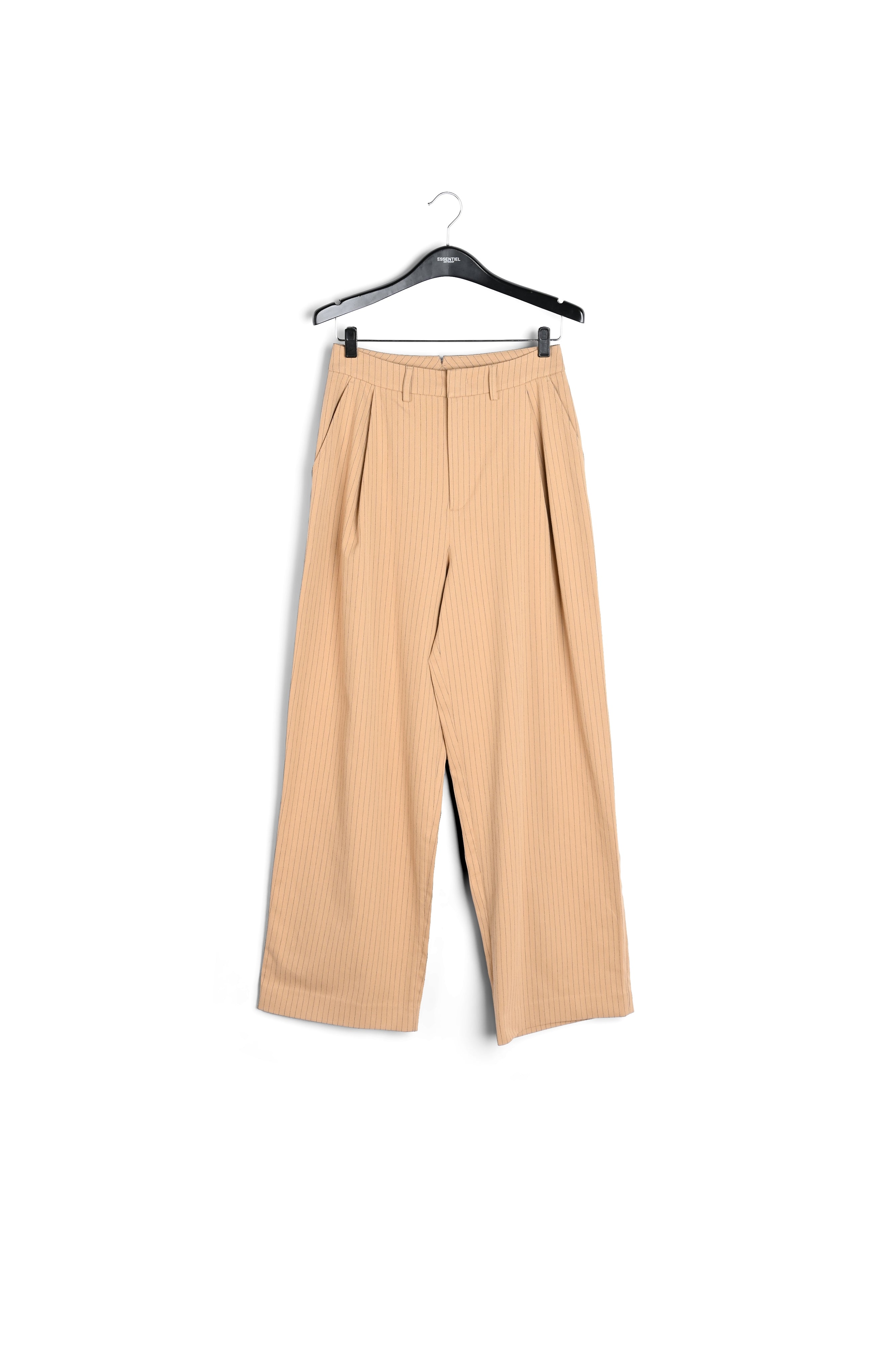Pantalon large brun à rayures fines RE—SSENTIEL | Essentiel second hand