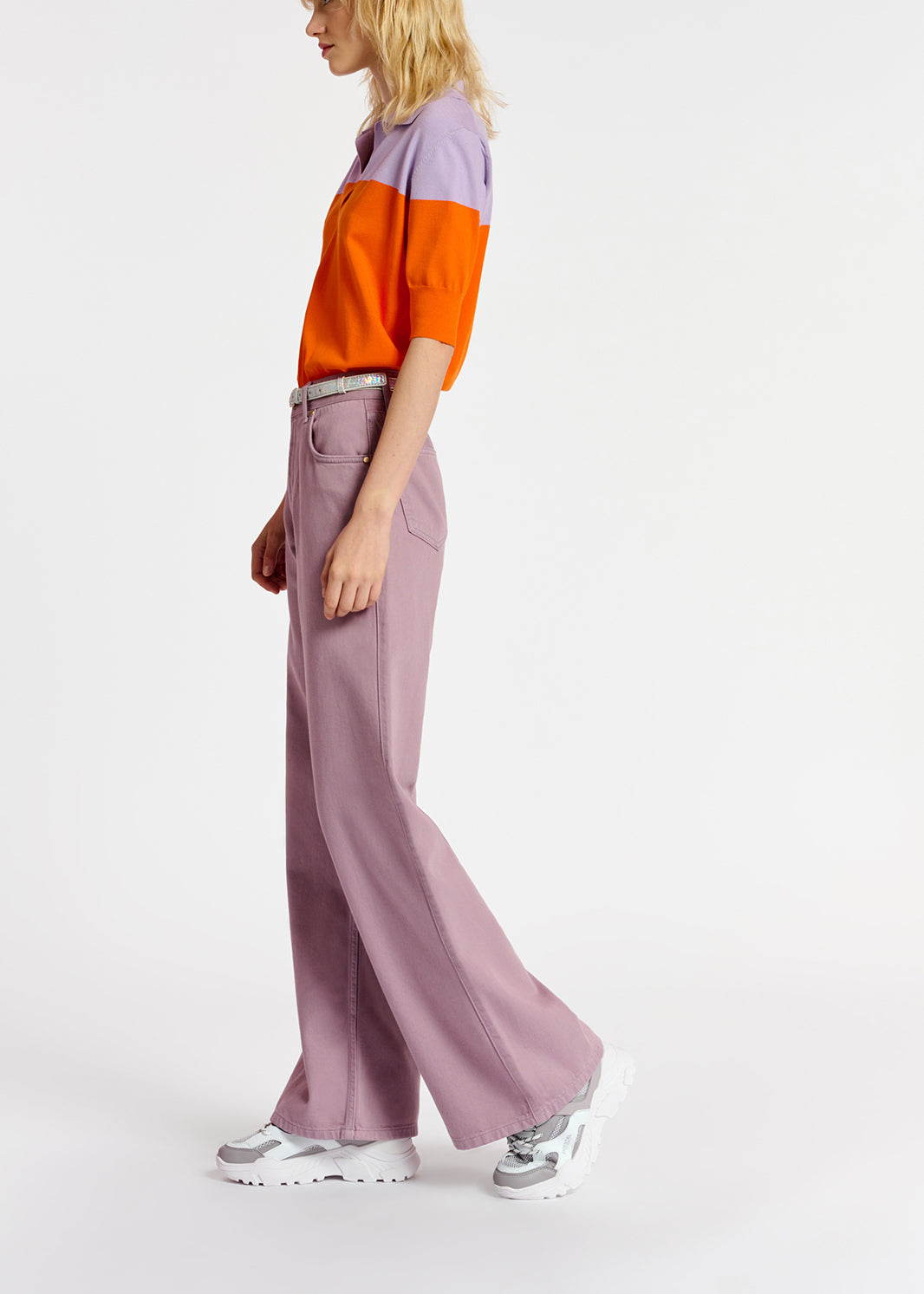 Lilac denim straight-leg jeans RE—SSENTIEL | Essentiel second hand