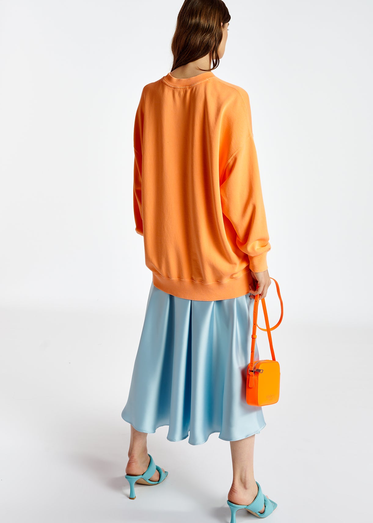 Jupe midi bleu clair à fleurs RE—SSENTIEL | Essentiel second hand