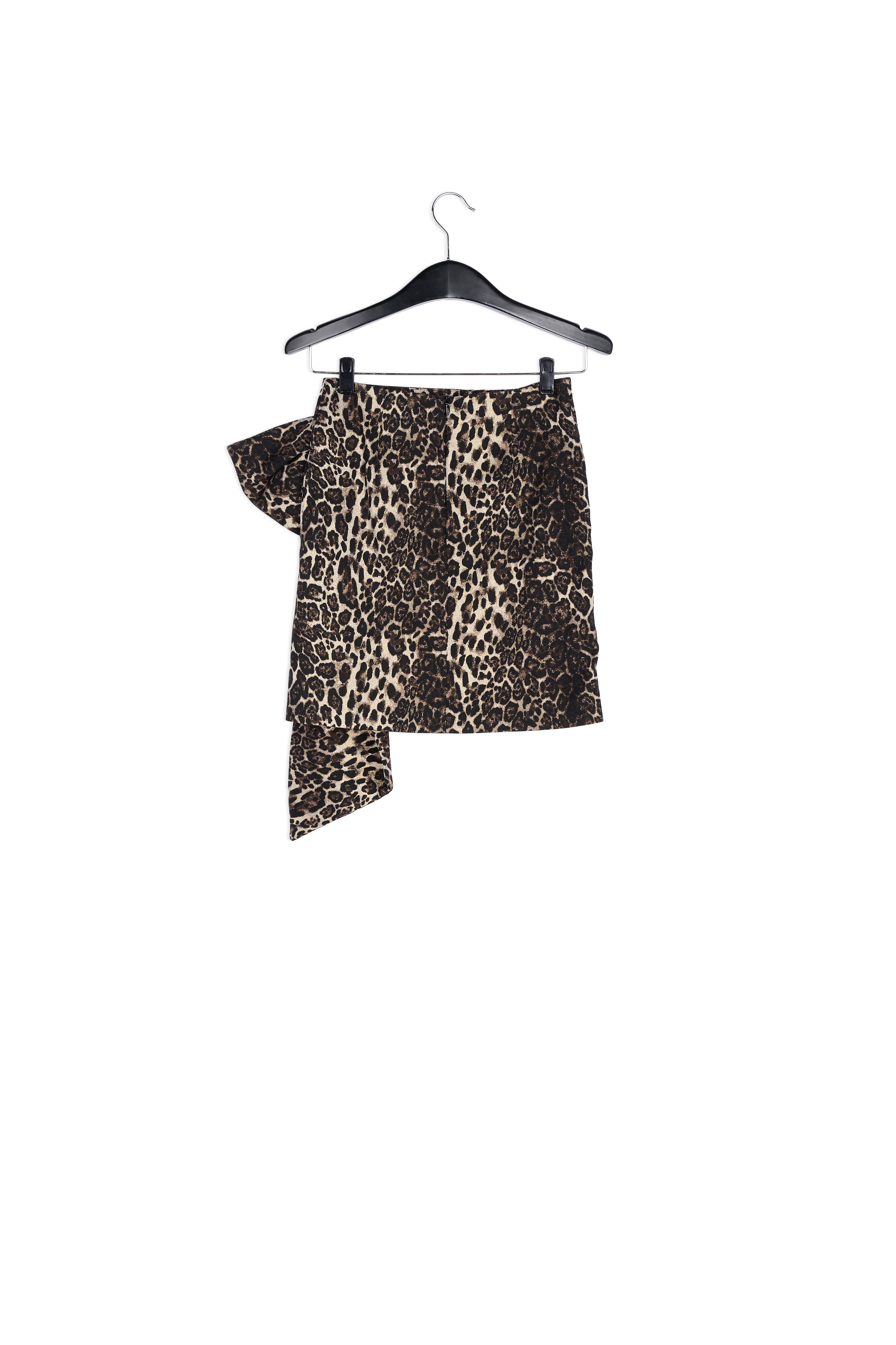 Asymmetrische minirok met luipaardprint RE—SSENTIEL | Essentiel second hand