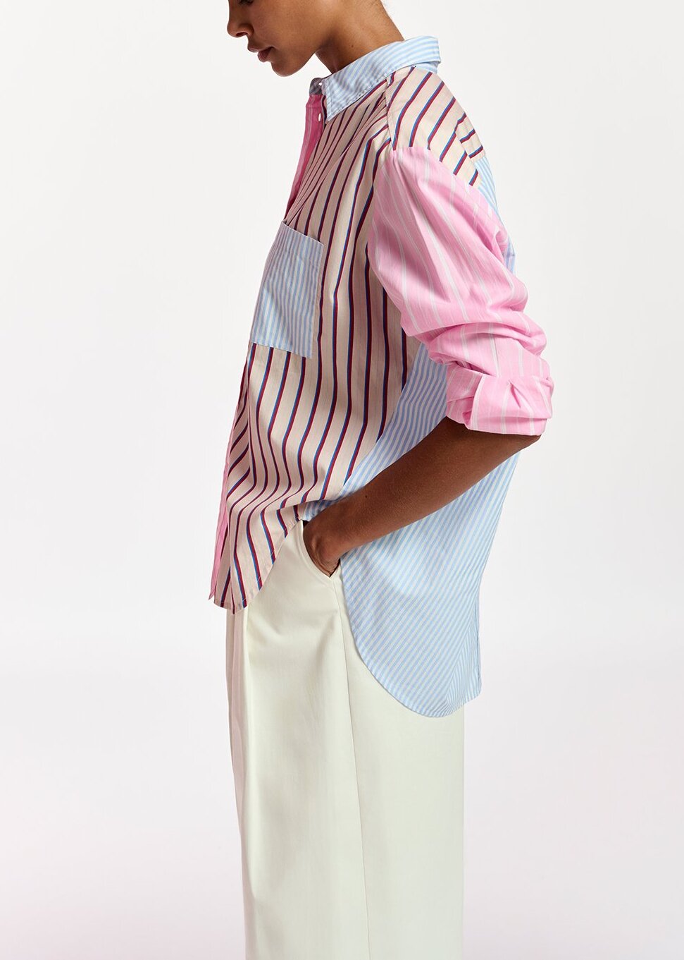 Multicolor striped cotton shirt RE—SSENTIEL | Essentiel second hand