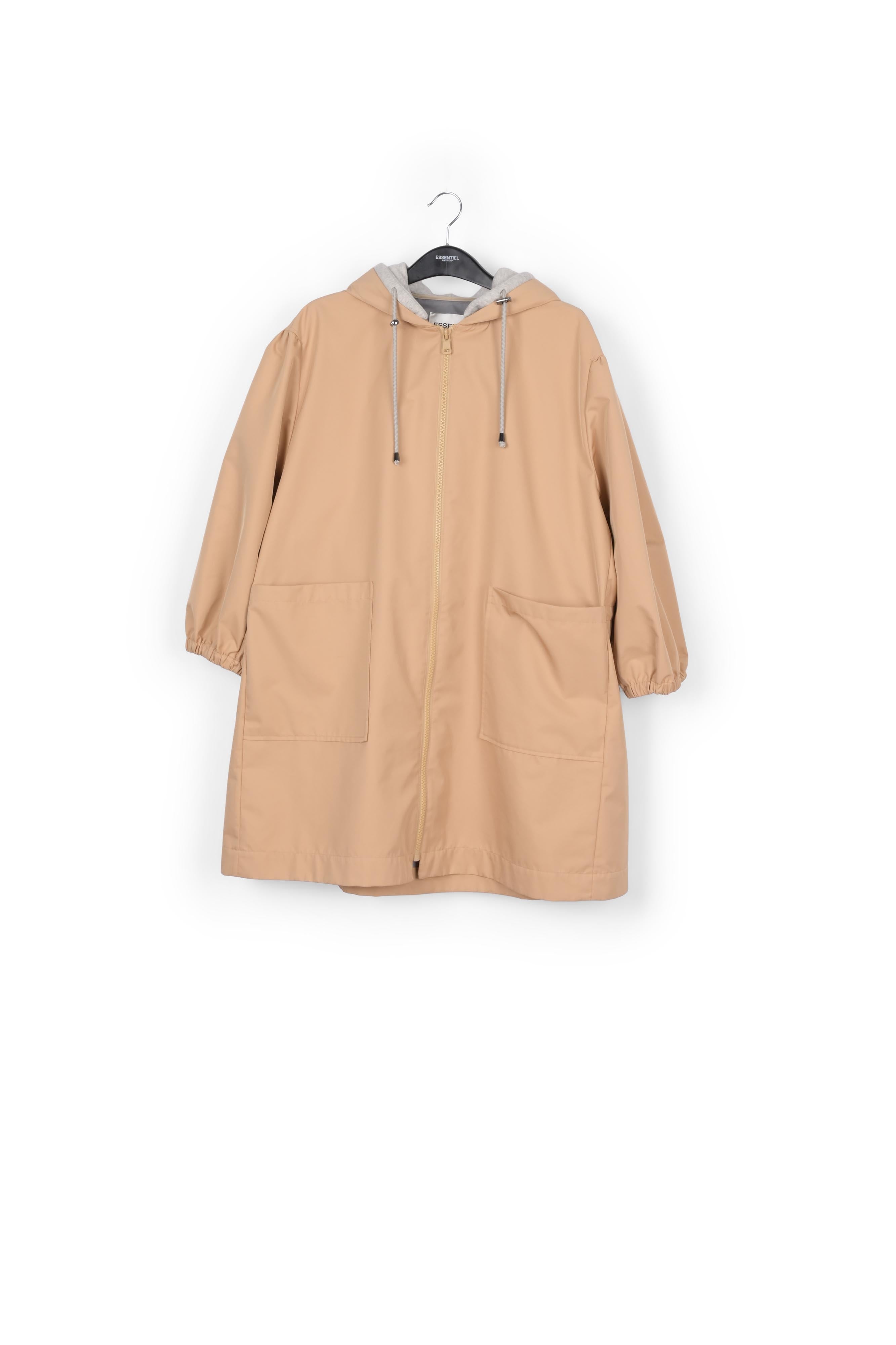 Beige hooded raincoat RE—SSENTIEL | Essentiel second hand