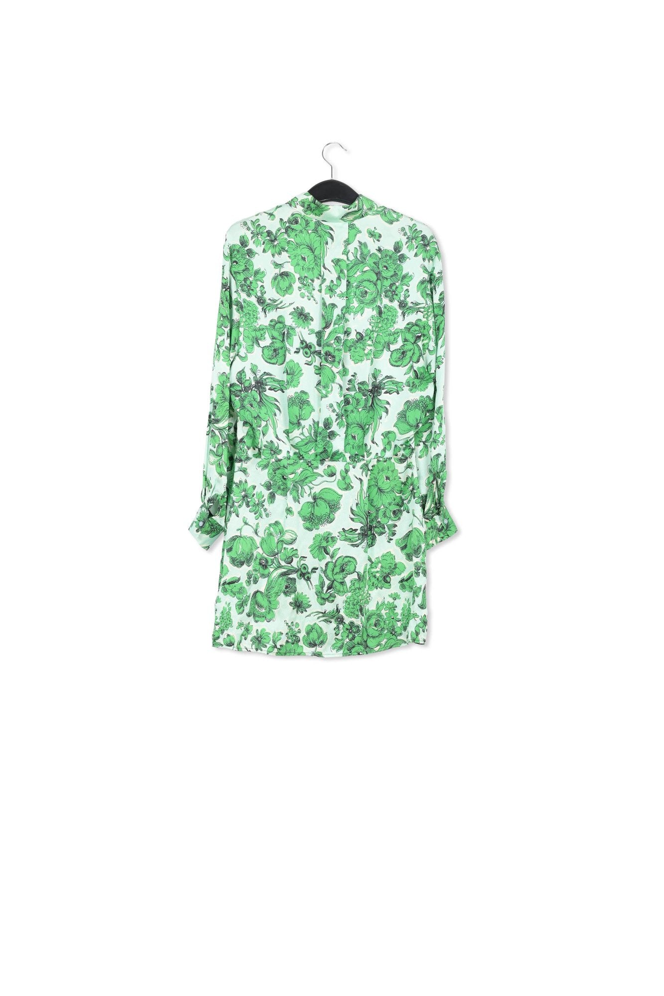 Light blue and green floral silk mini dress RE—SSENTIEL | Essentiel second hand