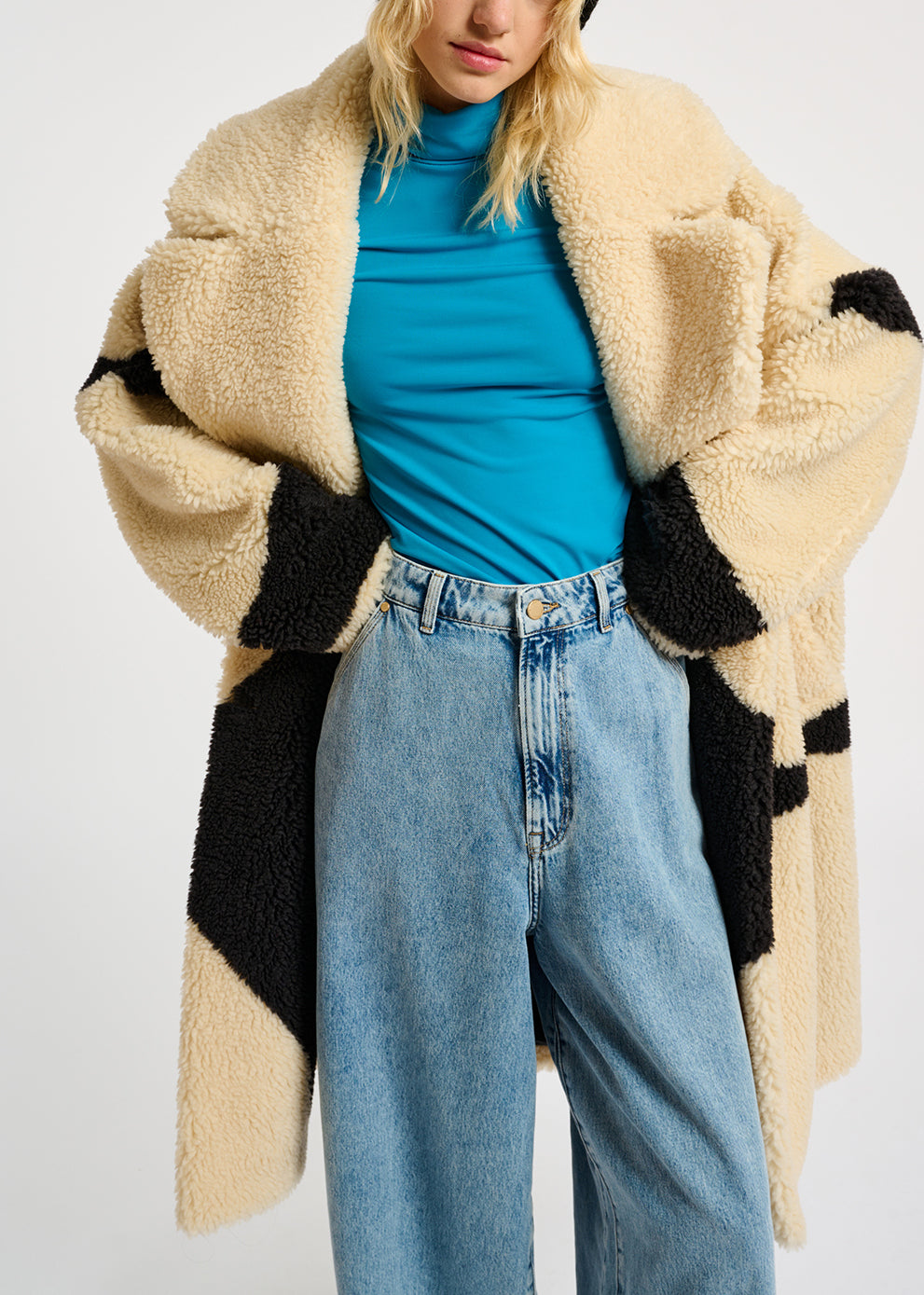 Blue slim-fit turtleneck top RE—SSENTIEL | Essentiel second hand