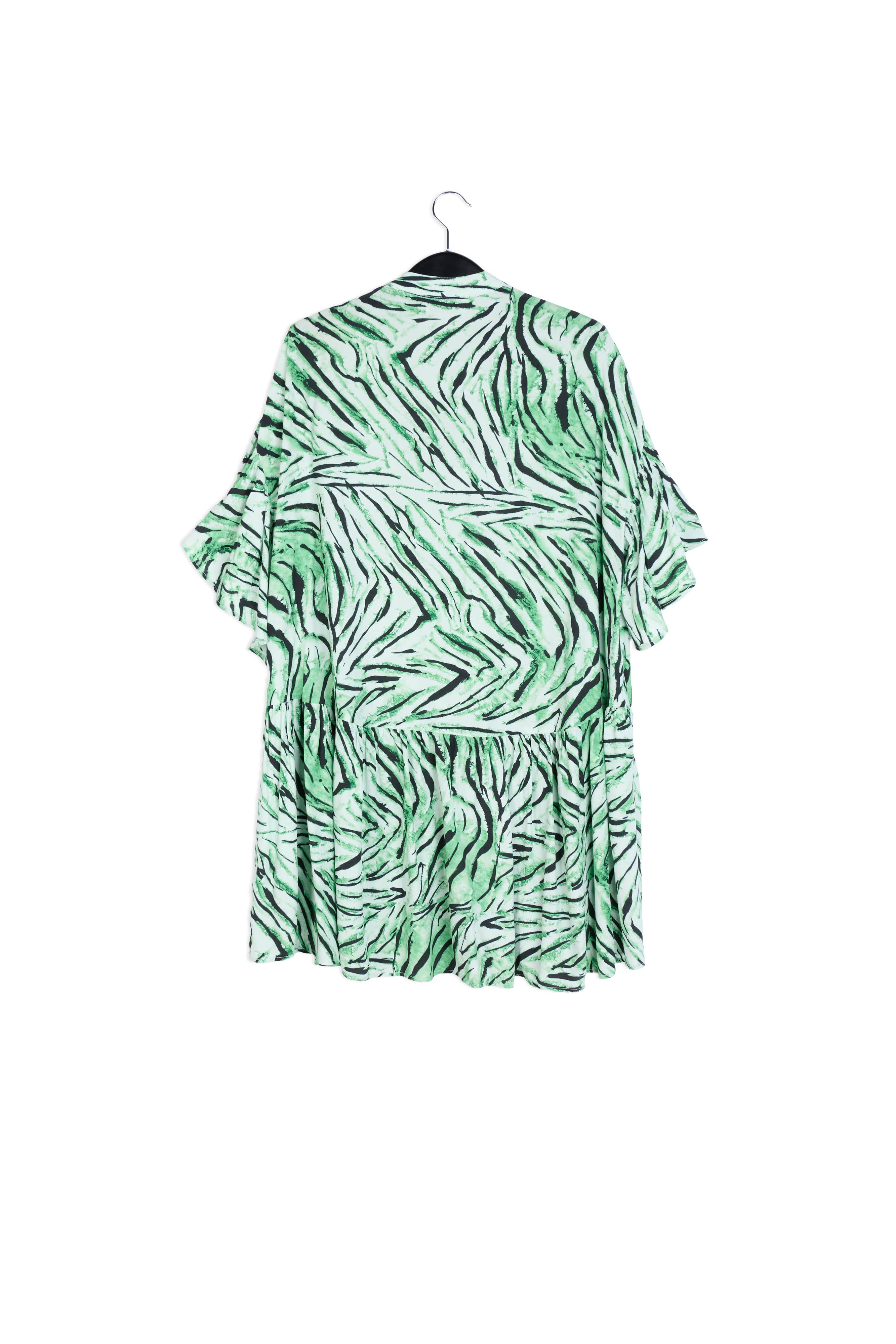 Mint green mini dress with tiger print RE—SSENTIEL | Essentiel second hand