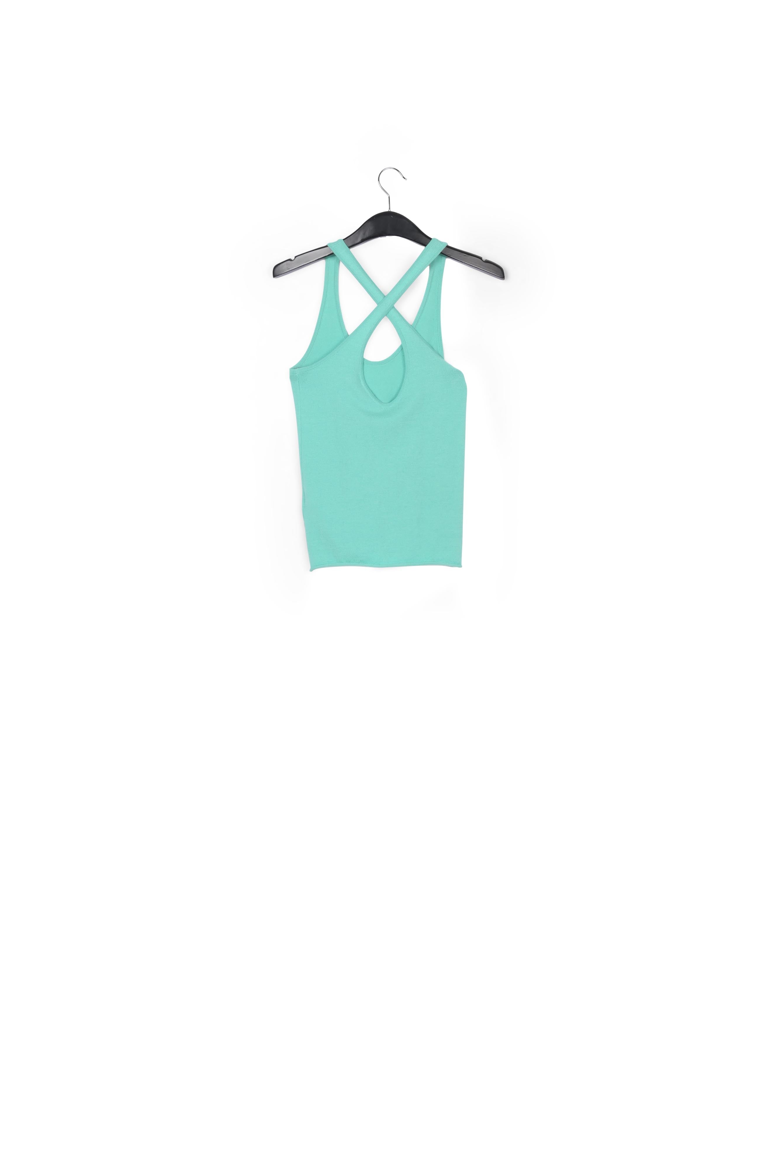 Turquoise fine-knit tank top RE—SSENTIEL | Essentiel second hand