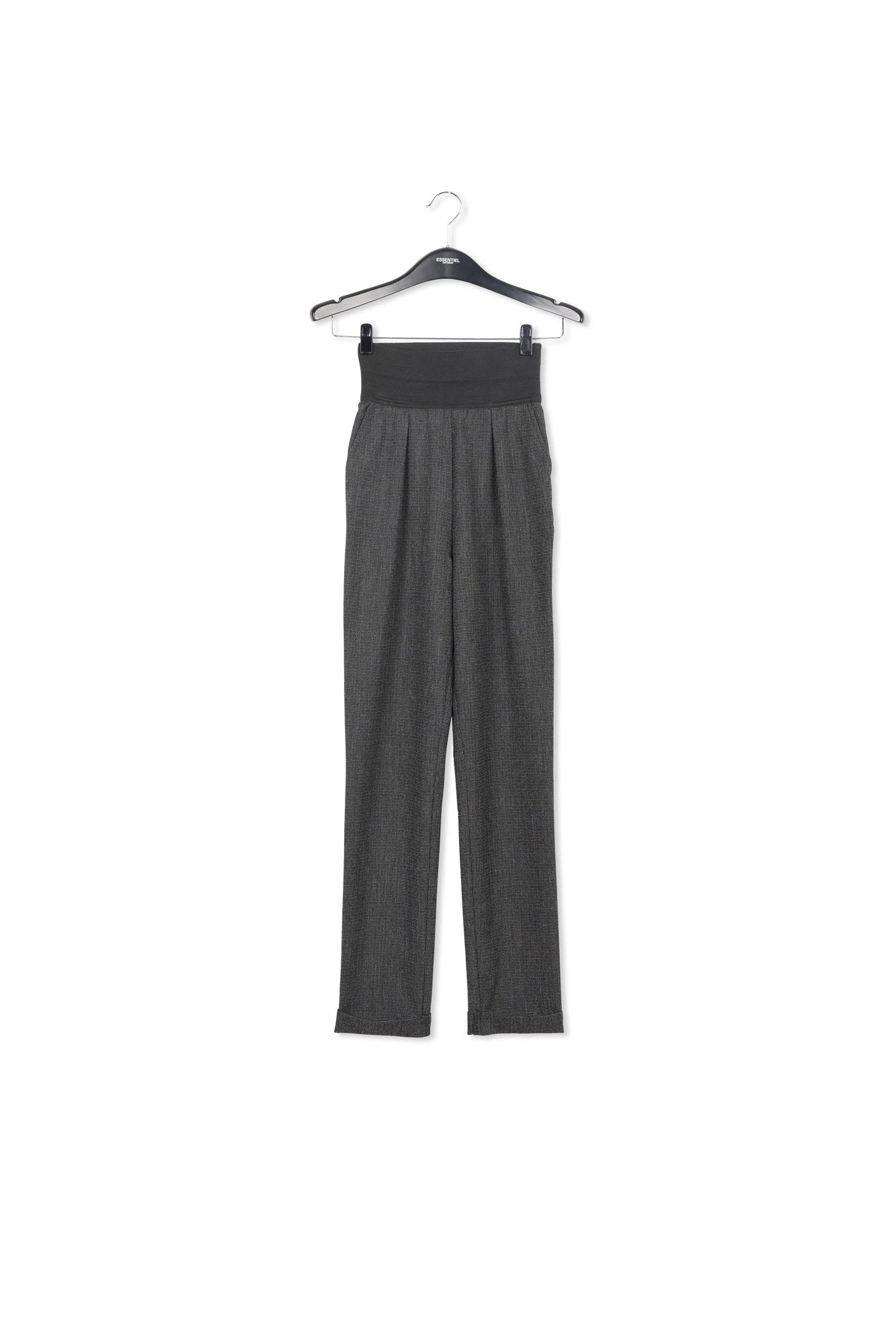 High-waisted black and white tapered pants RE—SSENTIEL | Essentiel second hand
