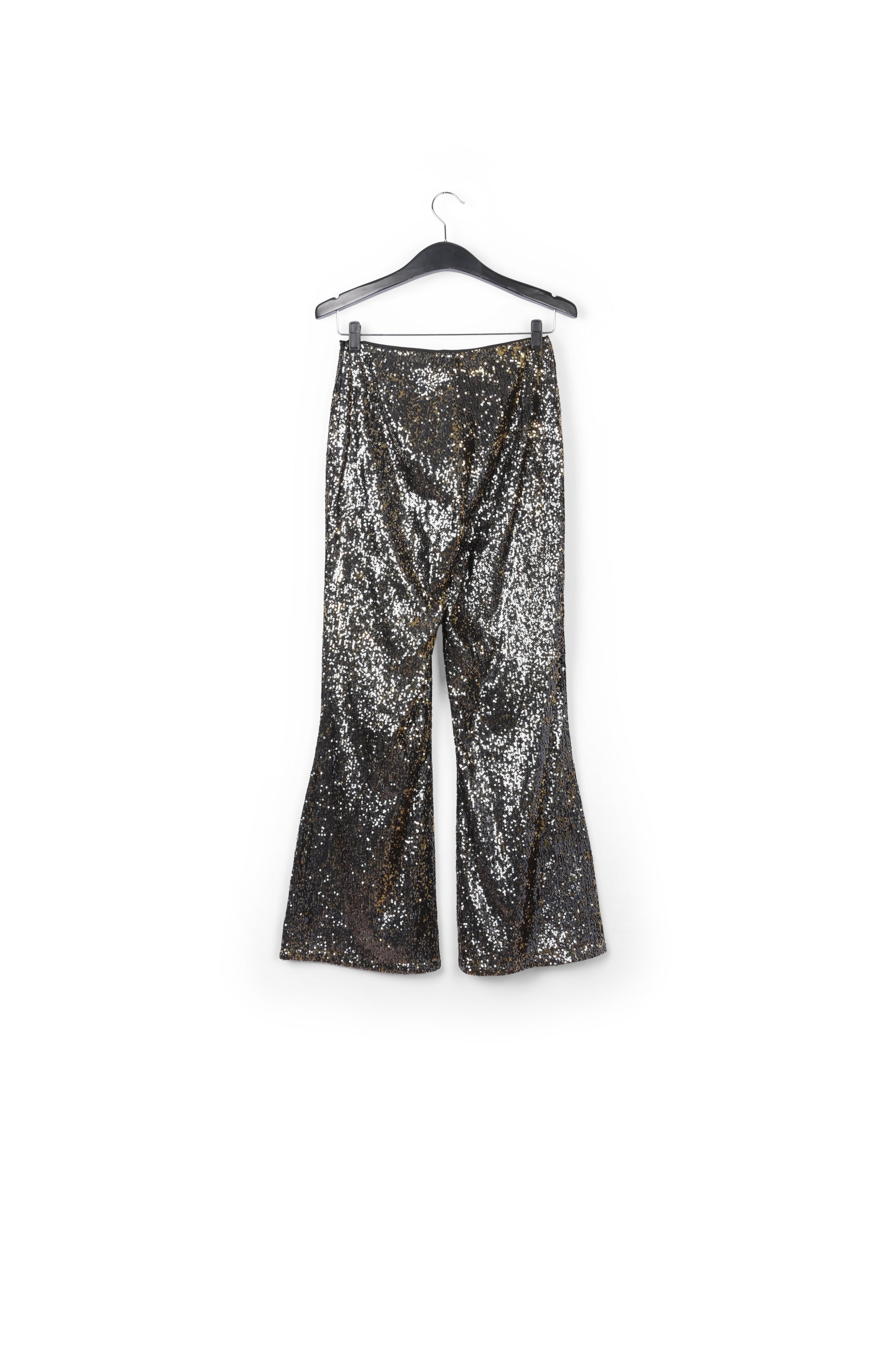 Black and gold sequined flared pants RE—SSENTIEL | Essentiel second hand