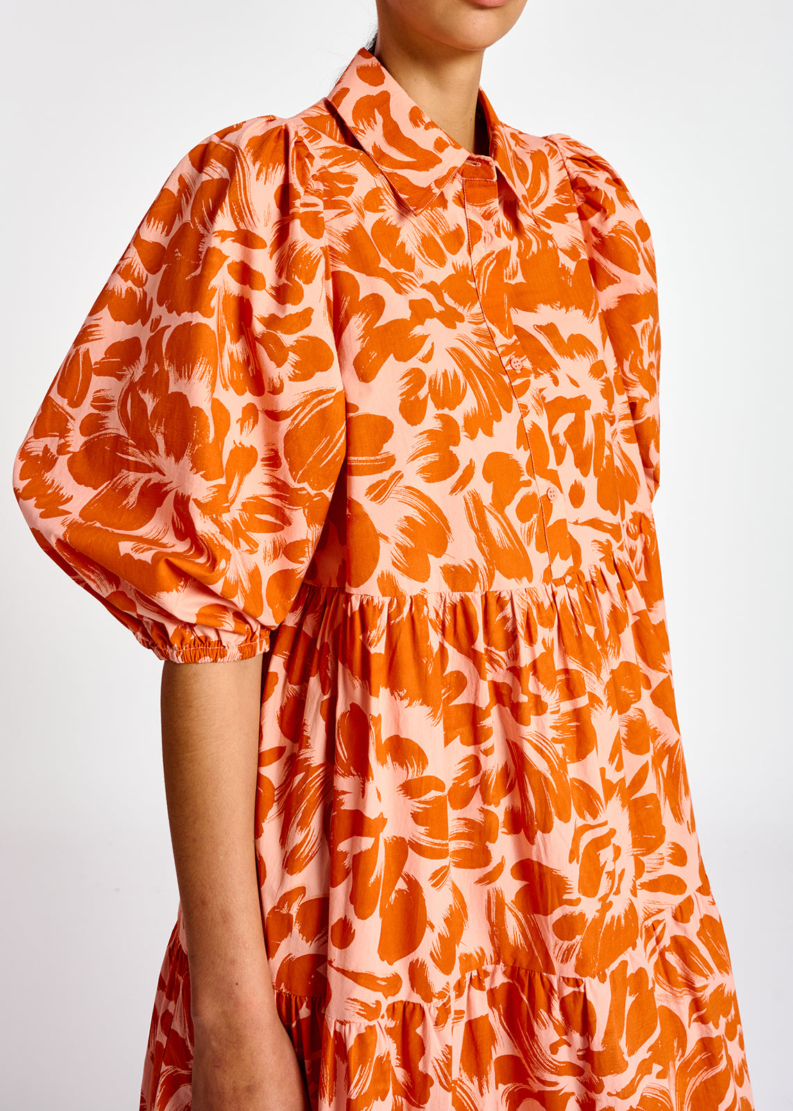 Light pink and orange floral-print maxi dress RE—SSENTIEL | Essentiel second hand