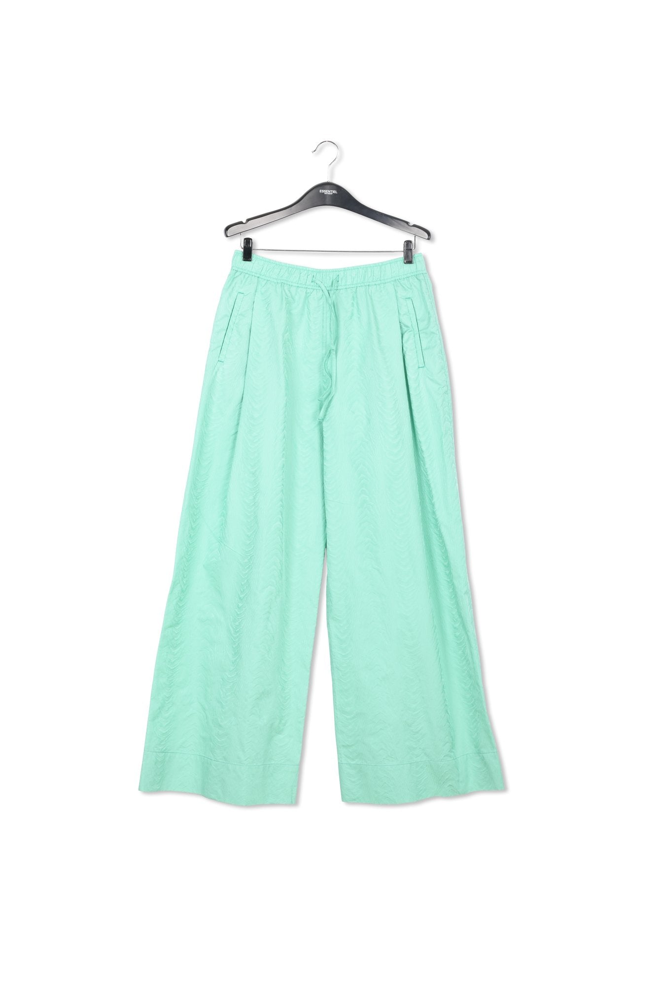 Turquoise jacquard wide-leg pants RE—SSENTIEL | Essentiel second hand