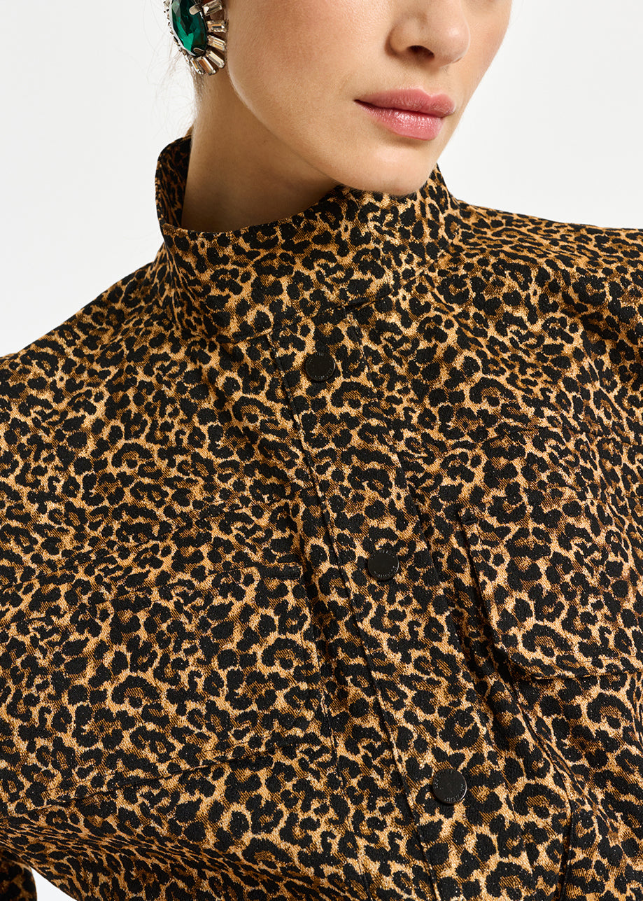 Jacquard knee-length dress with leopard motif RE—SSENTIEL | Essentiel second hand