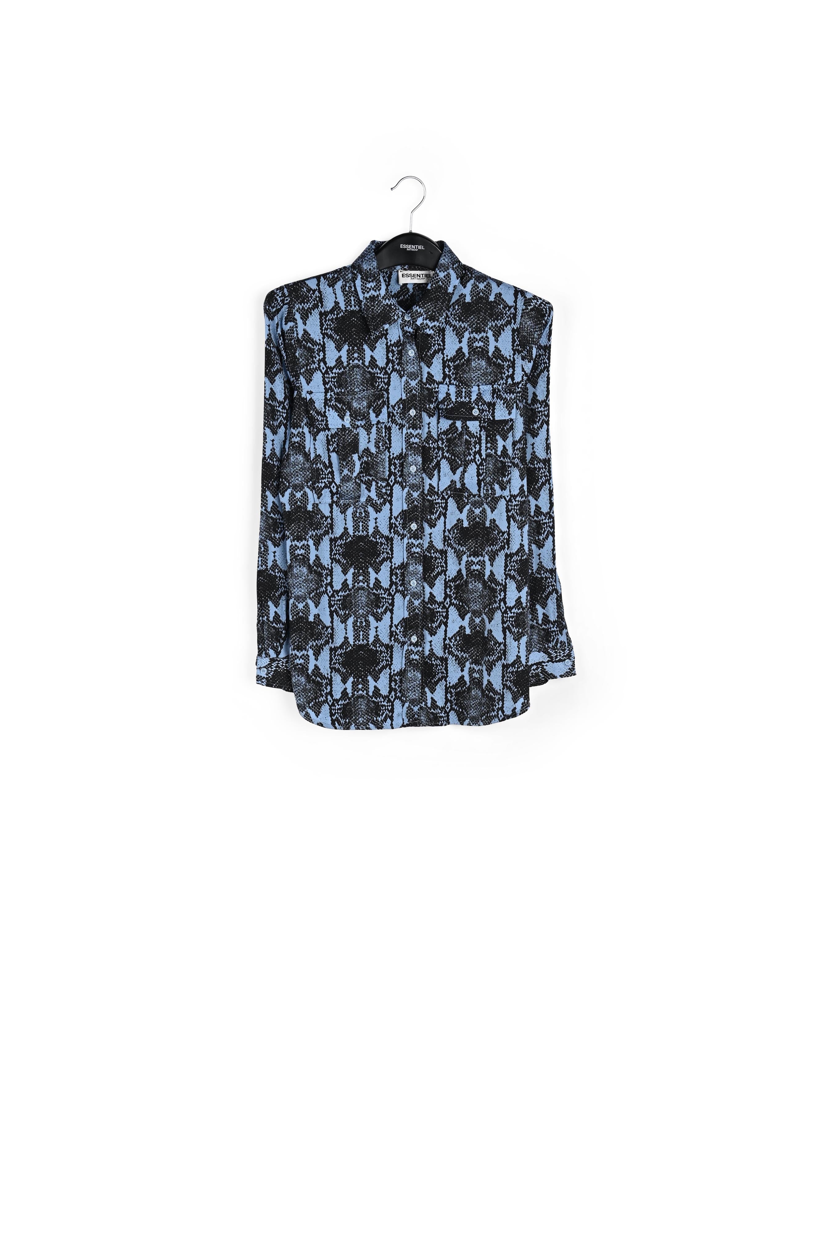 Blauw hemd met slangenprint RE—SSENTIEL | Essentiel second hand
