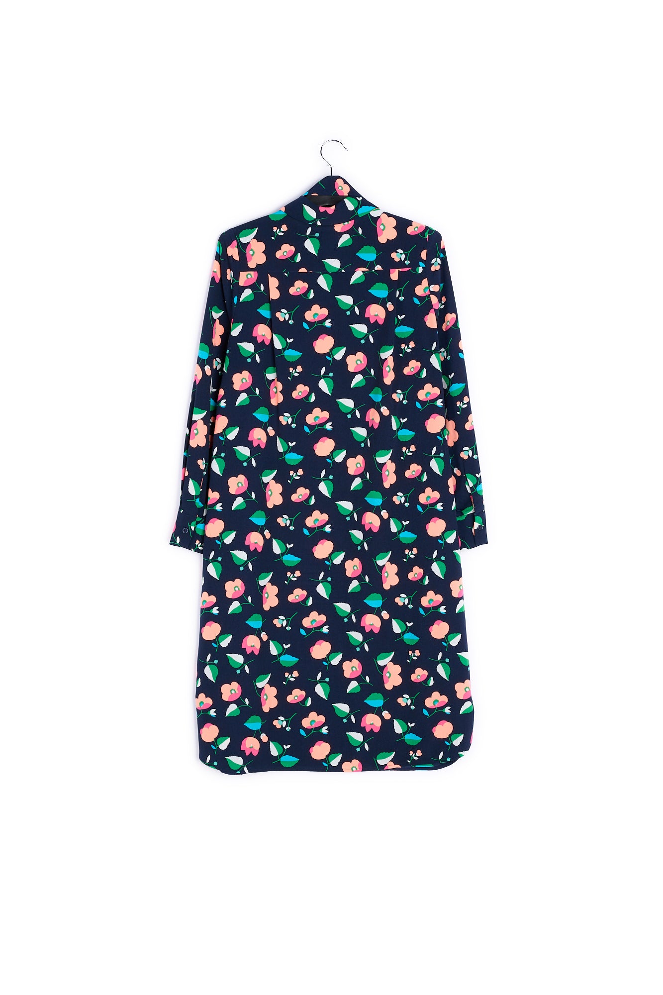 Navy blue floral shirt dress RE—SSENTIEL | Essentiel second hand