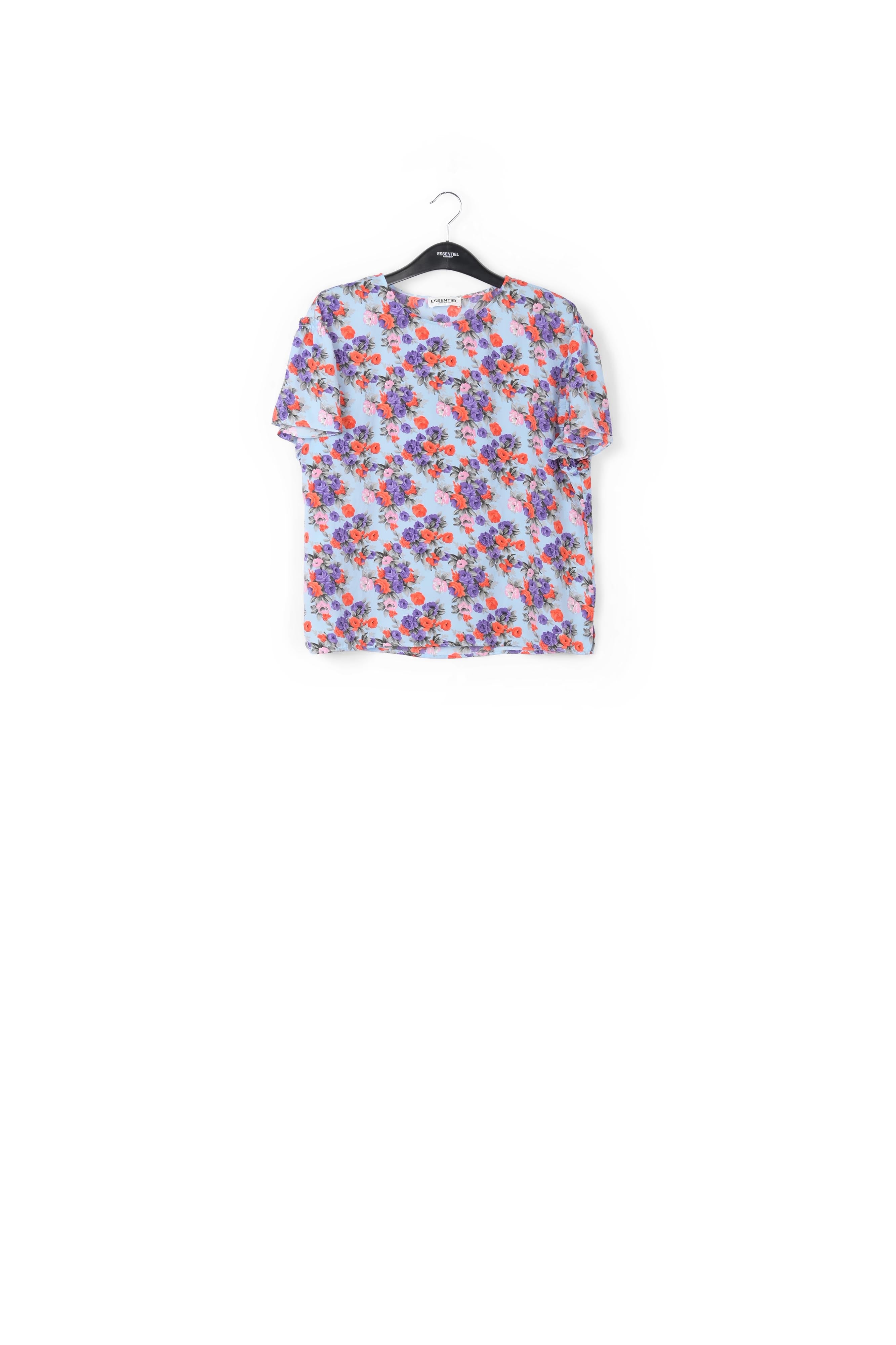 Top à fleurs bleu clair avec ruches RE—SSENTIEL | Essentiel second hand