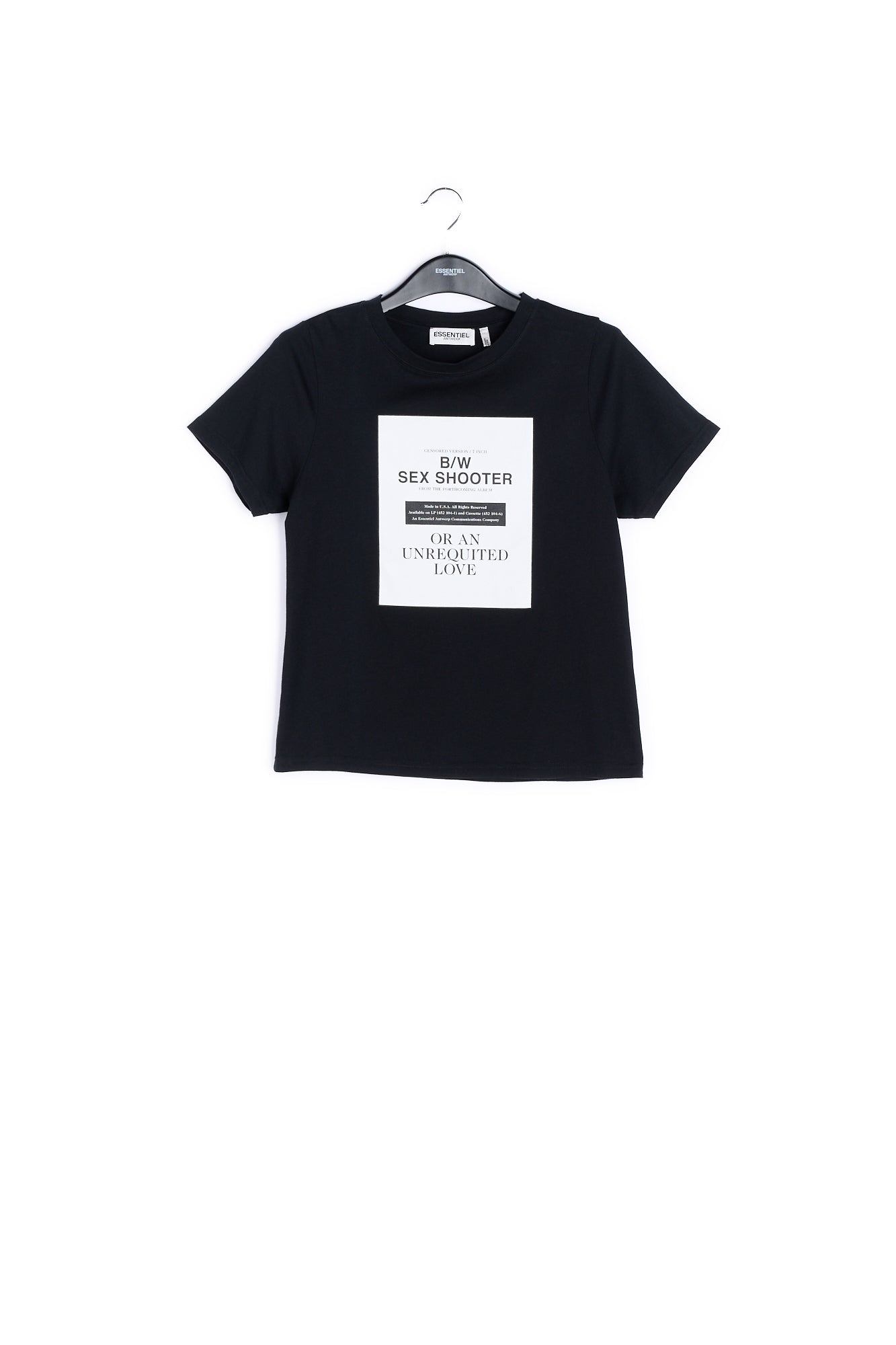 Black cotton-jersey 'sex shooter' t-shirt RE—SSENTIEL | Essentiel second hand