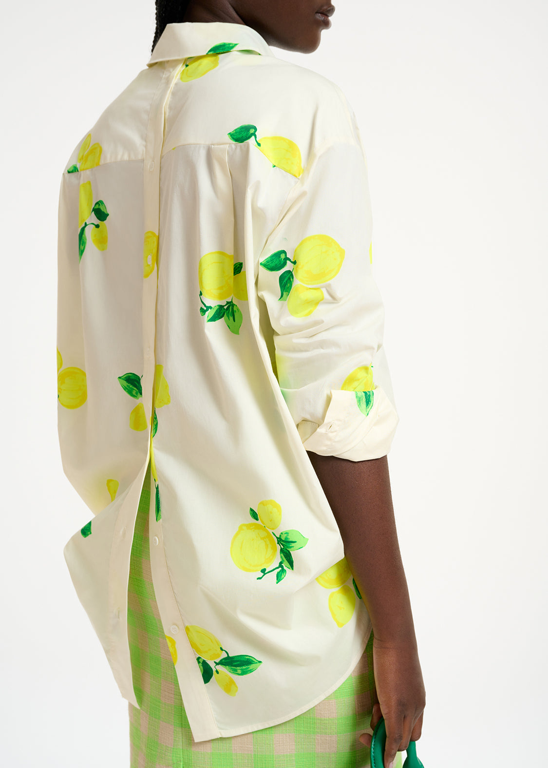 White cotton shirt with lemon print RE—SSENTIEL | Essentiel second hand