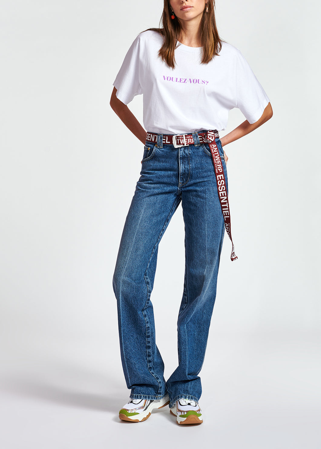 White oversized organic cotton T-shirt RE—SSENTIEL | Essentiel second hand