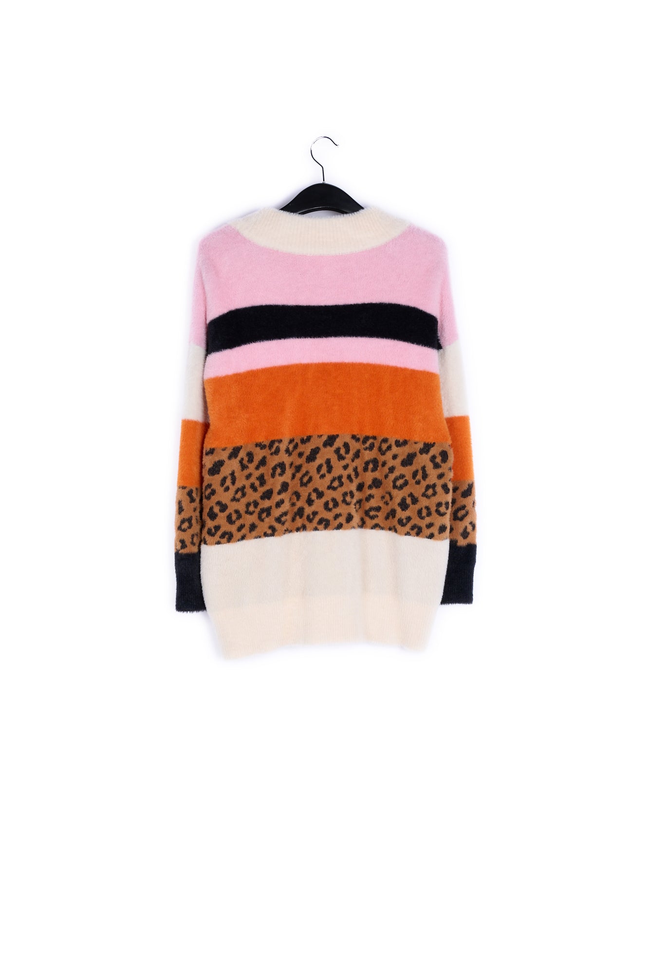 Pink and camel striped knit cardigan RE—SSENTIEL | Essentiel second hand