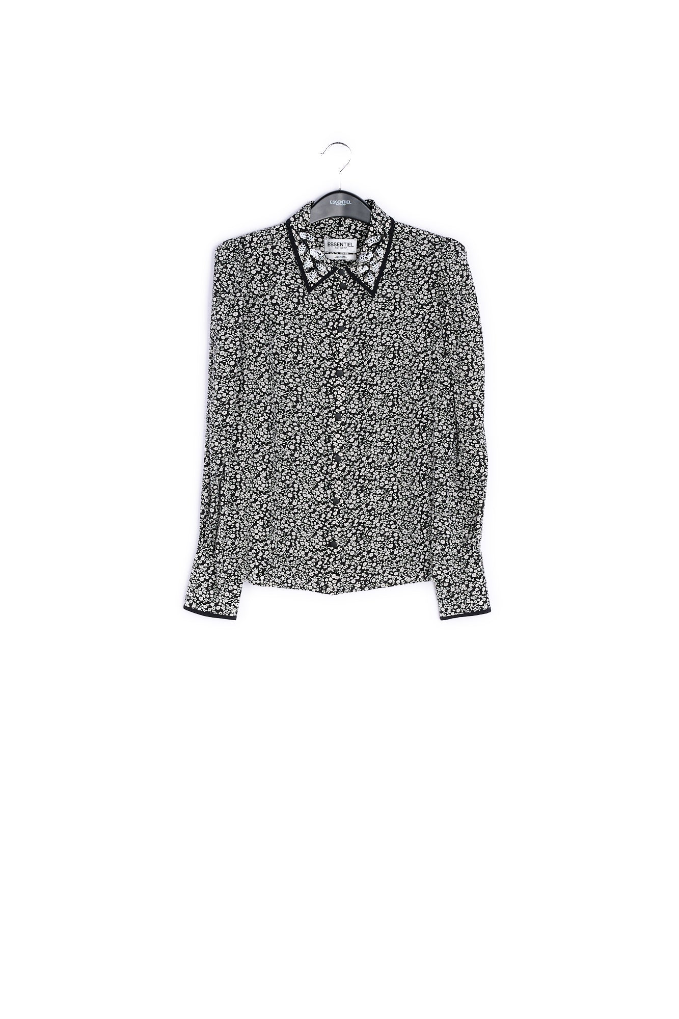 Black and white embellished collar shirt RE—SSENTIEL | Essentiel second hand