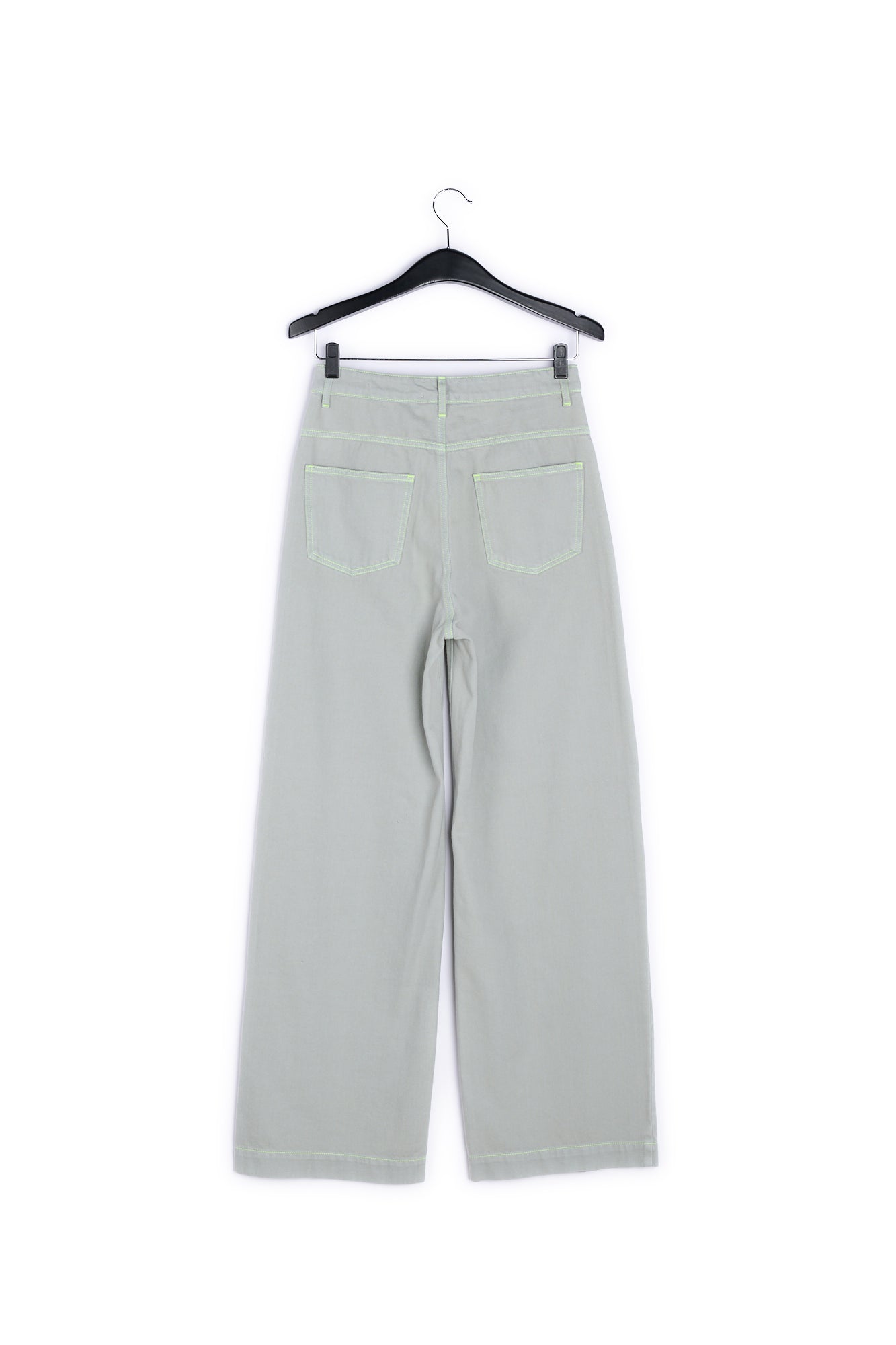 Grey cotton high-rise wide-leg jeans RE—SSENTIEL | Essentiel second hand