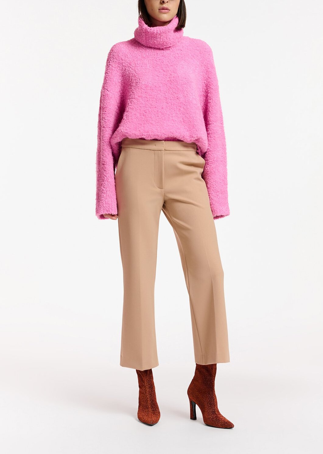Pink knit sweater with separate collar RE—SSENTIEL | Essentiel second hand
