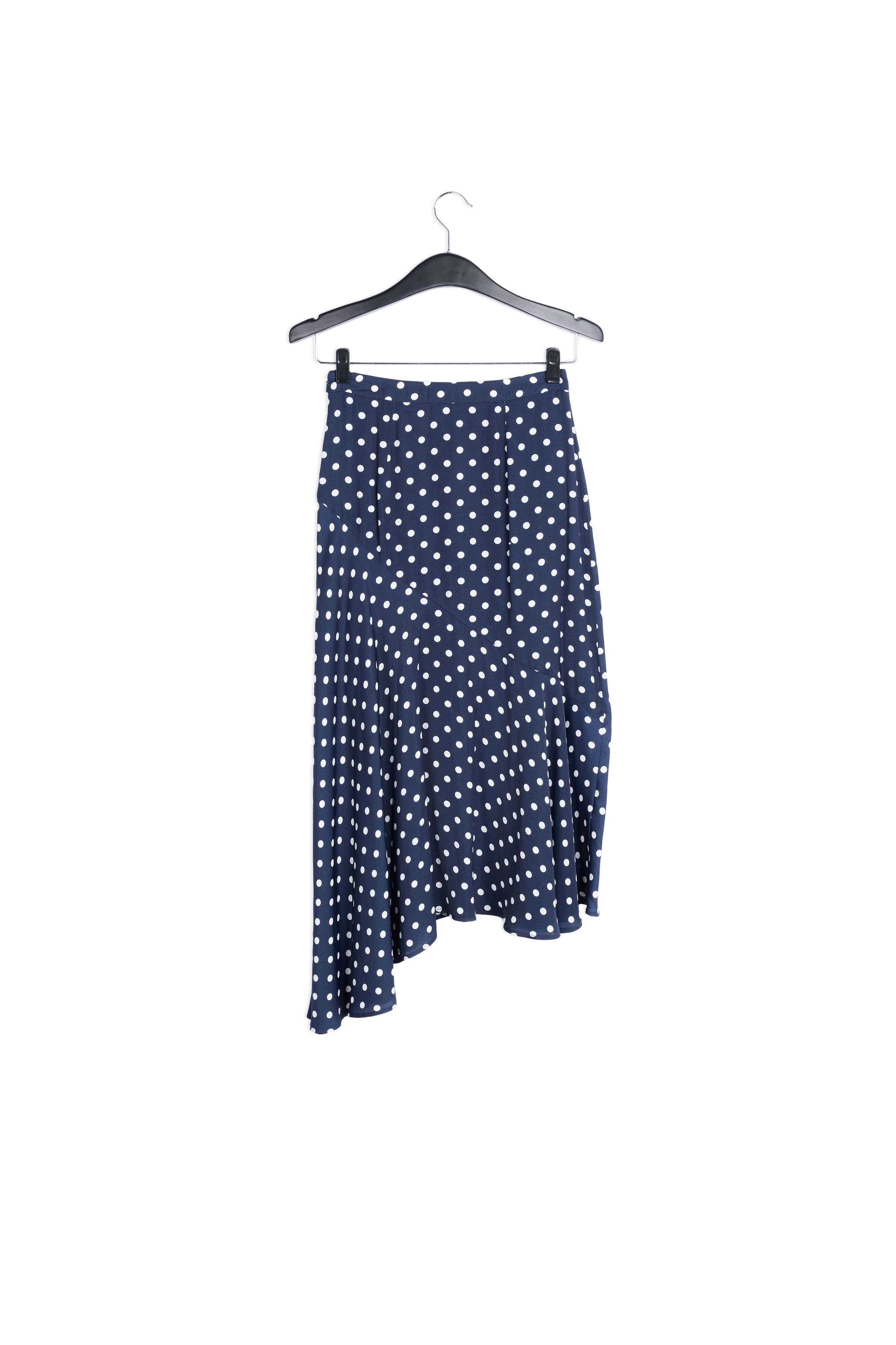 Dark blue polka dot midi skirt RE—SSENTIEL | Essentiel second hand
