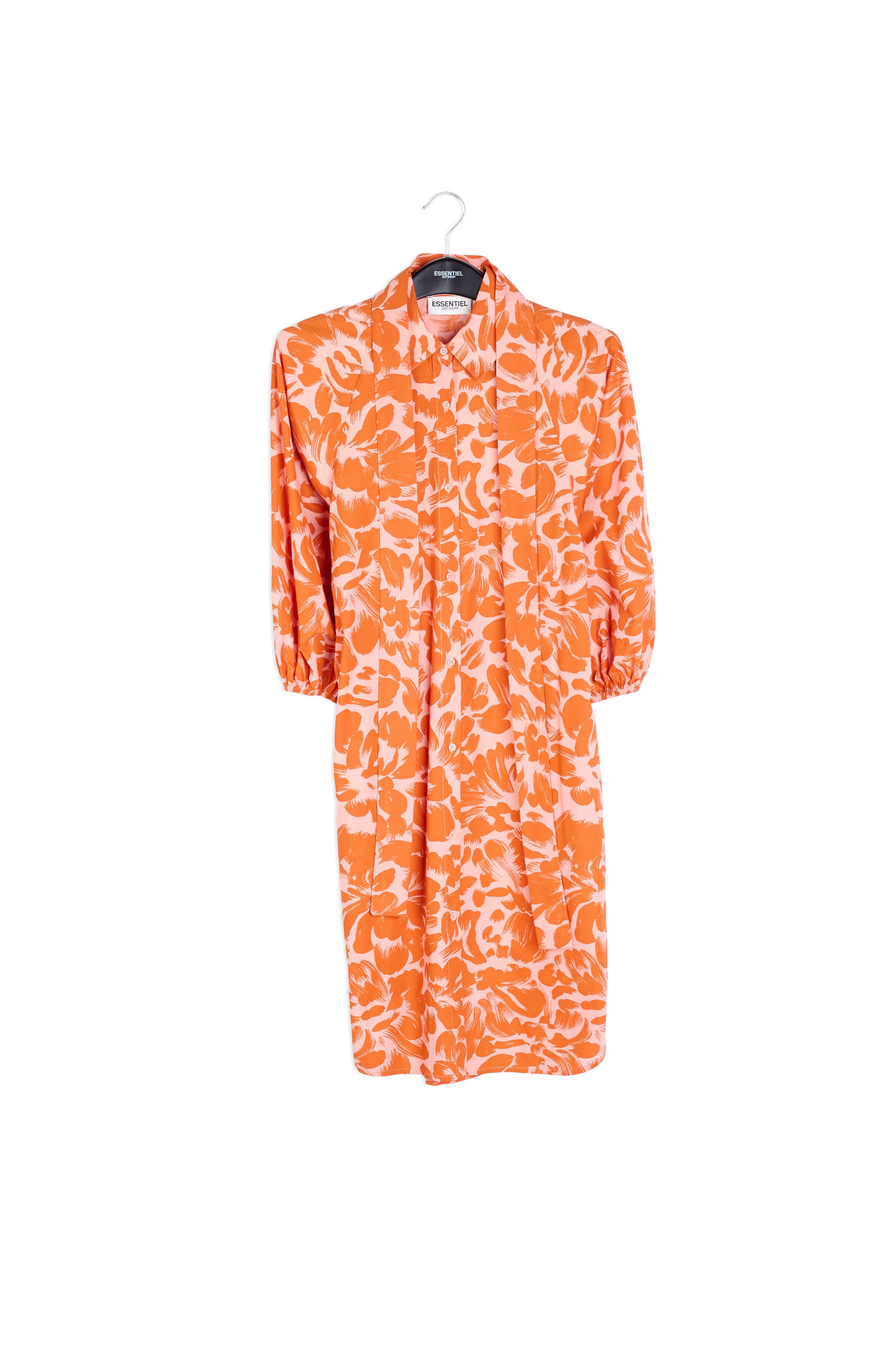 Light pink and orange floral-print mini dress RE—SSENTIEL | Essentiel second hand