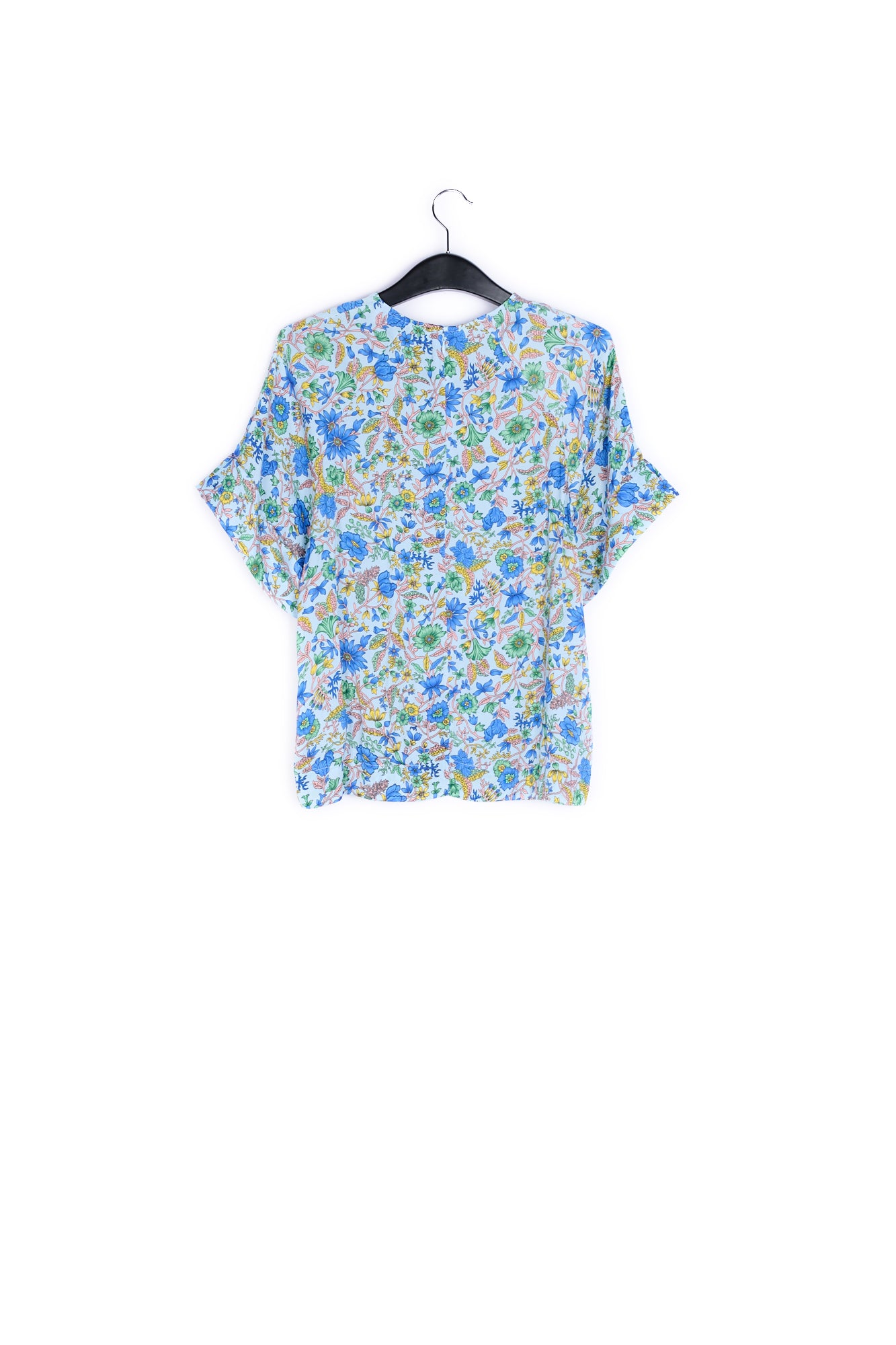 Light blue floral-print top RE—SSENTIEL | Essentiel second hand