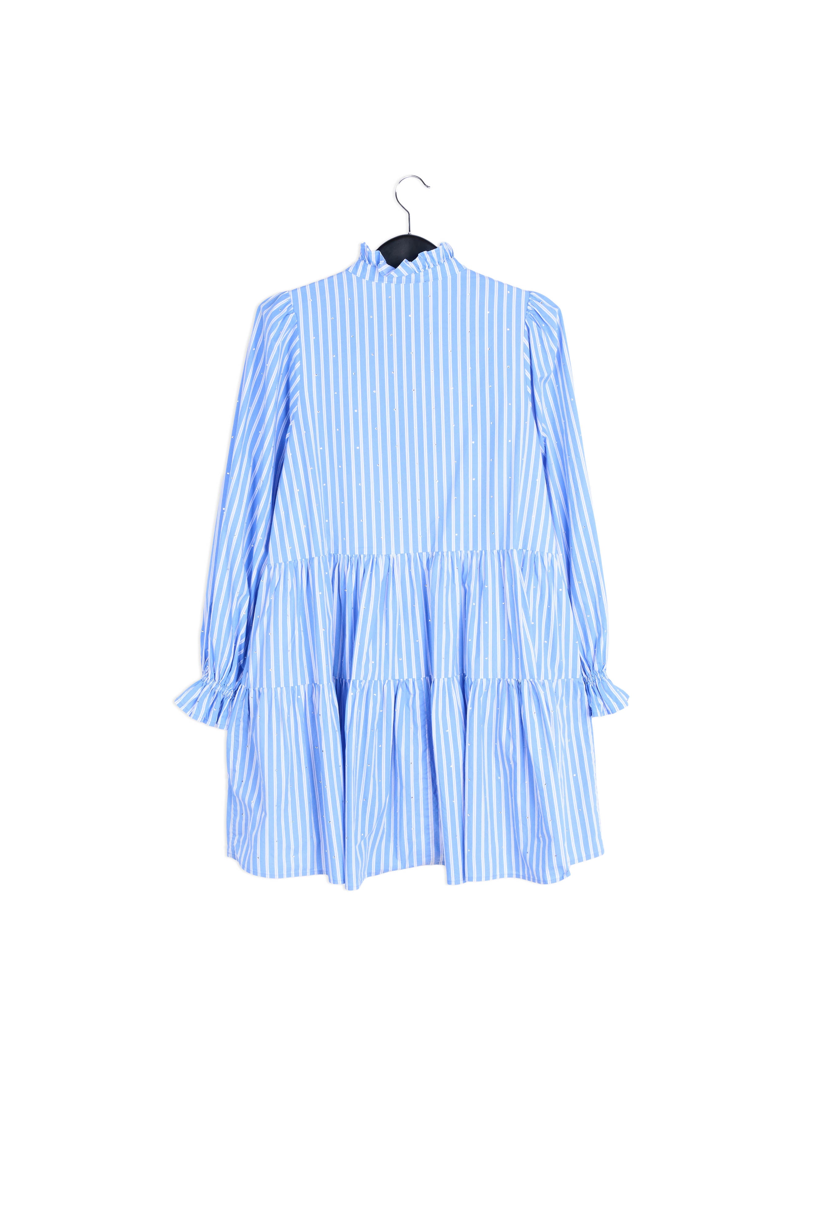 Light blue striped cotton-poplin mini dress RE—SSENTIEL | Essentiel second hand