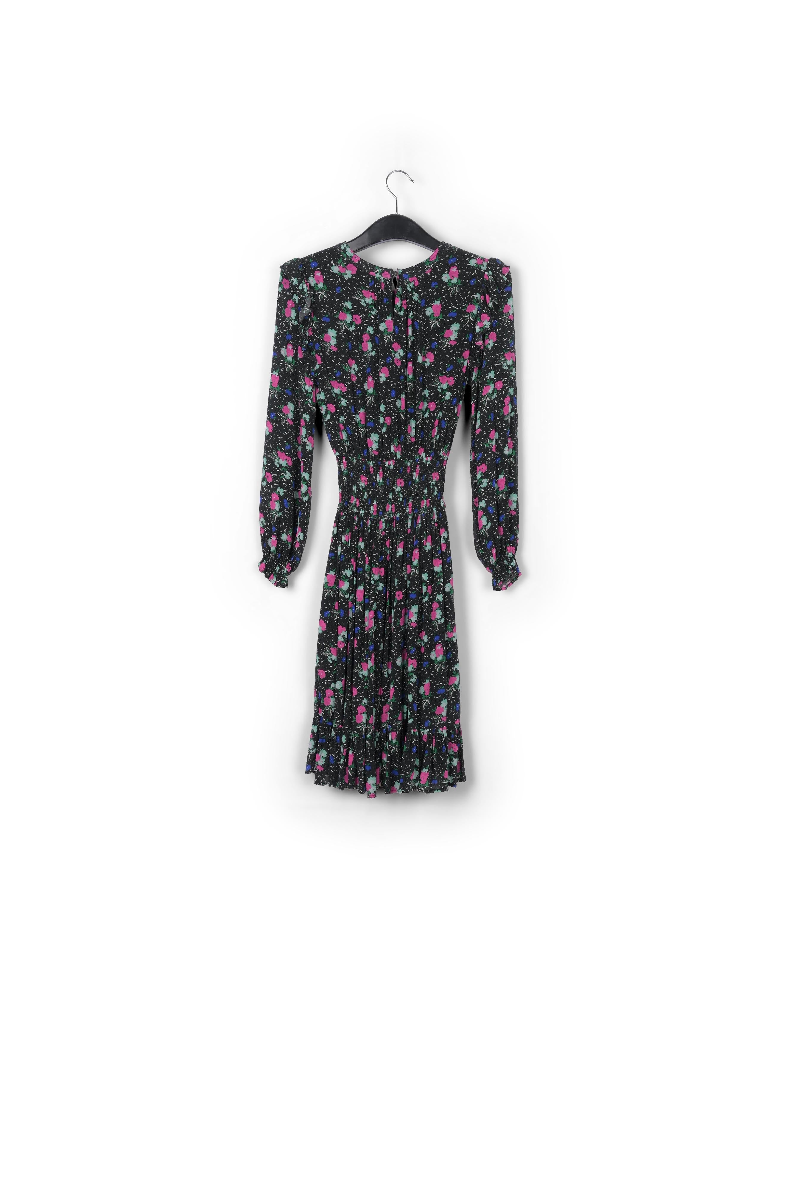 Black floral-print midi dress RE—SSENTIEL | Essentiel second hand