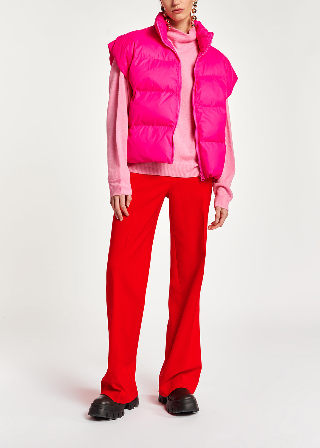 Red wide-leg high waist pants RE—SSENTIEL | Essentiel second hand