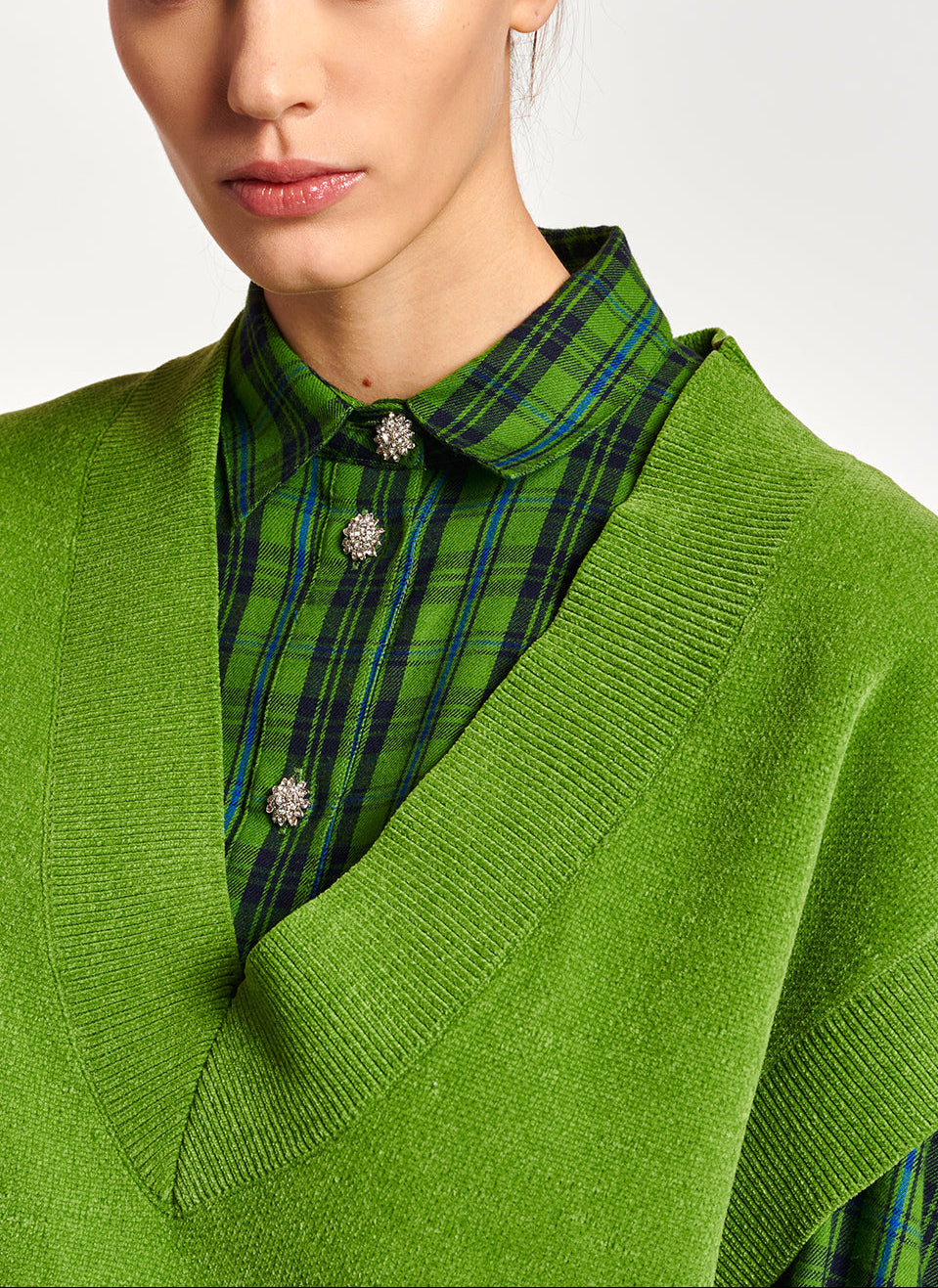 Groen gebreid vest zonder mouwen RE—SSENTIEL | Essentiel second hand