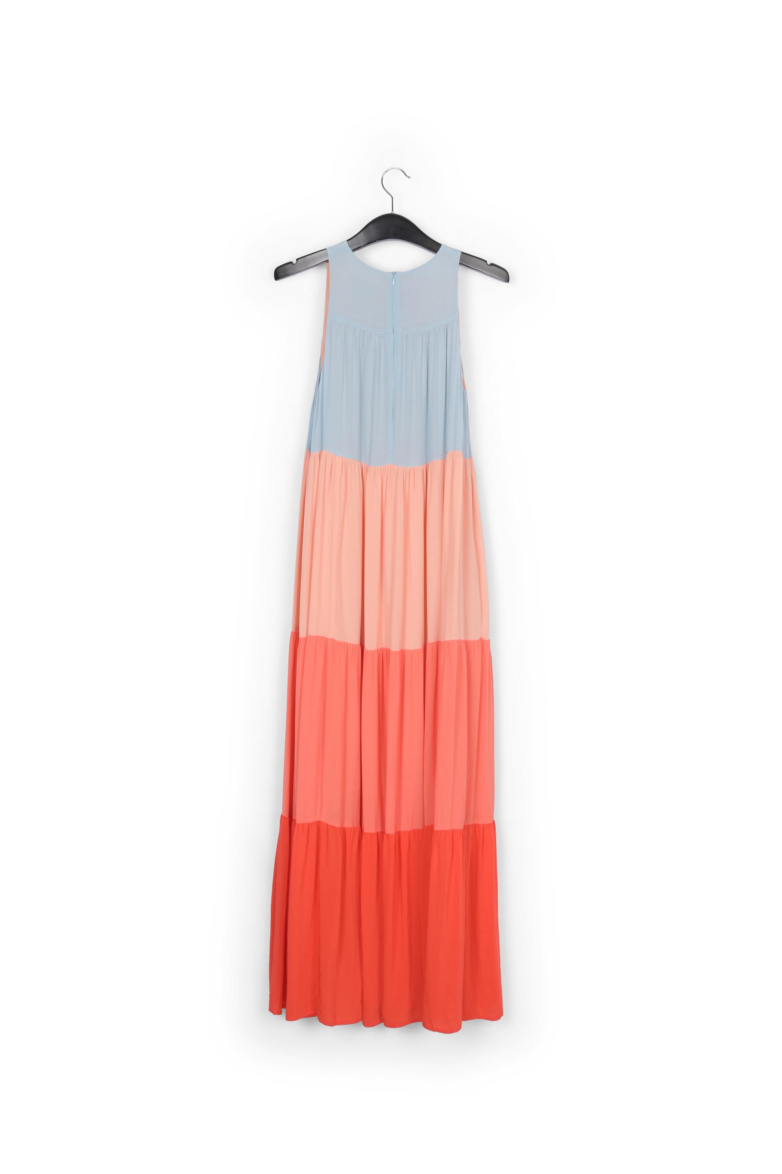 Maxi robe bleu clair, orange et rouge RE—SSENTIEL | Essentiel second hand